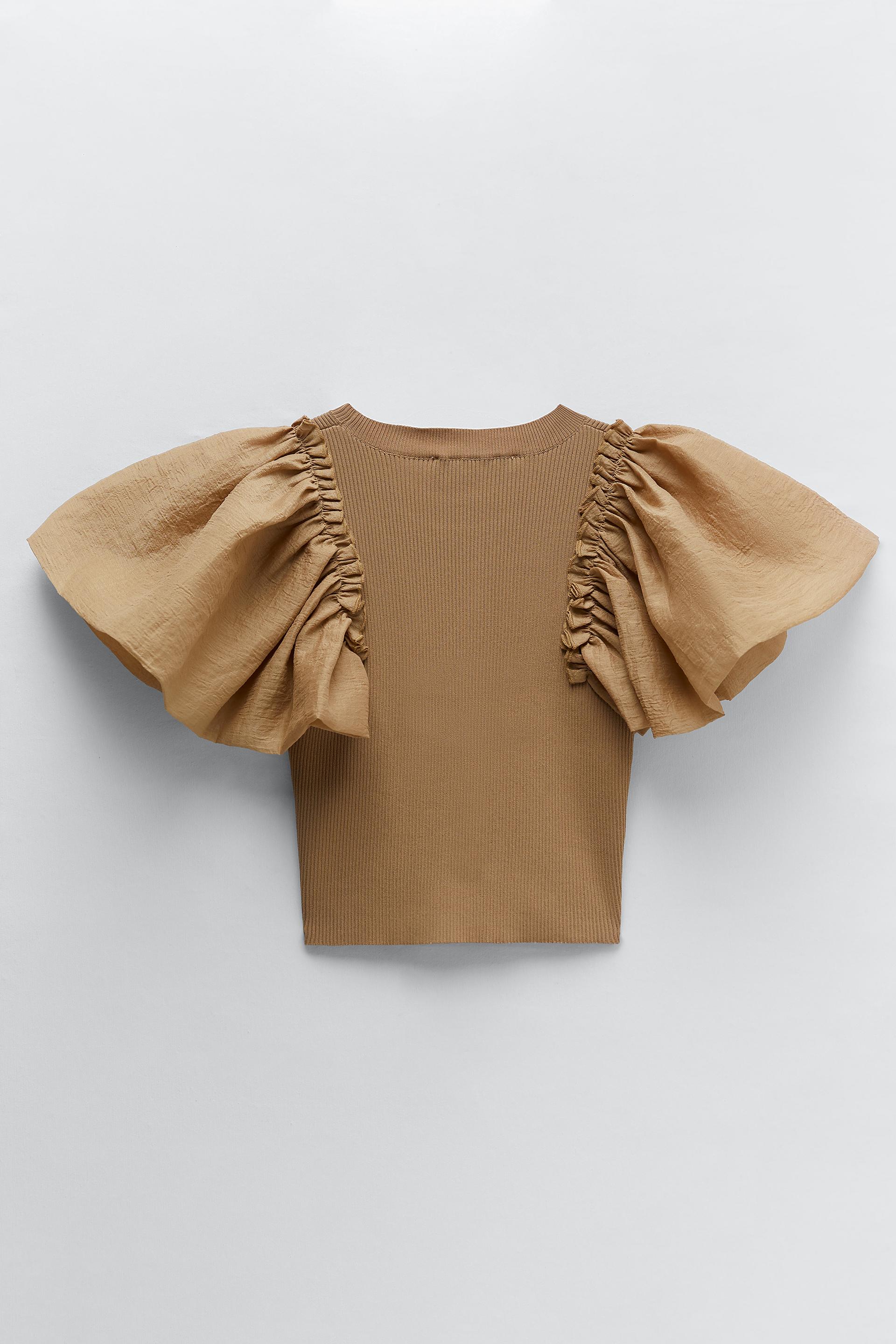 Zara COMBINATION KNIT TOP 53508331704