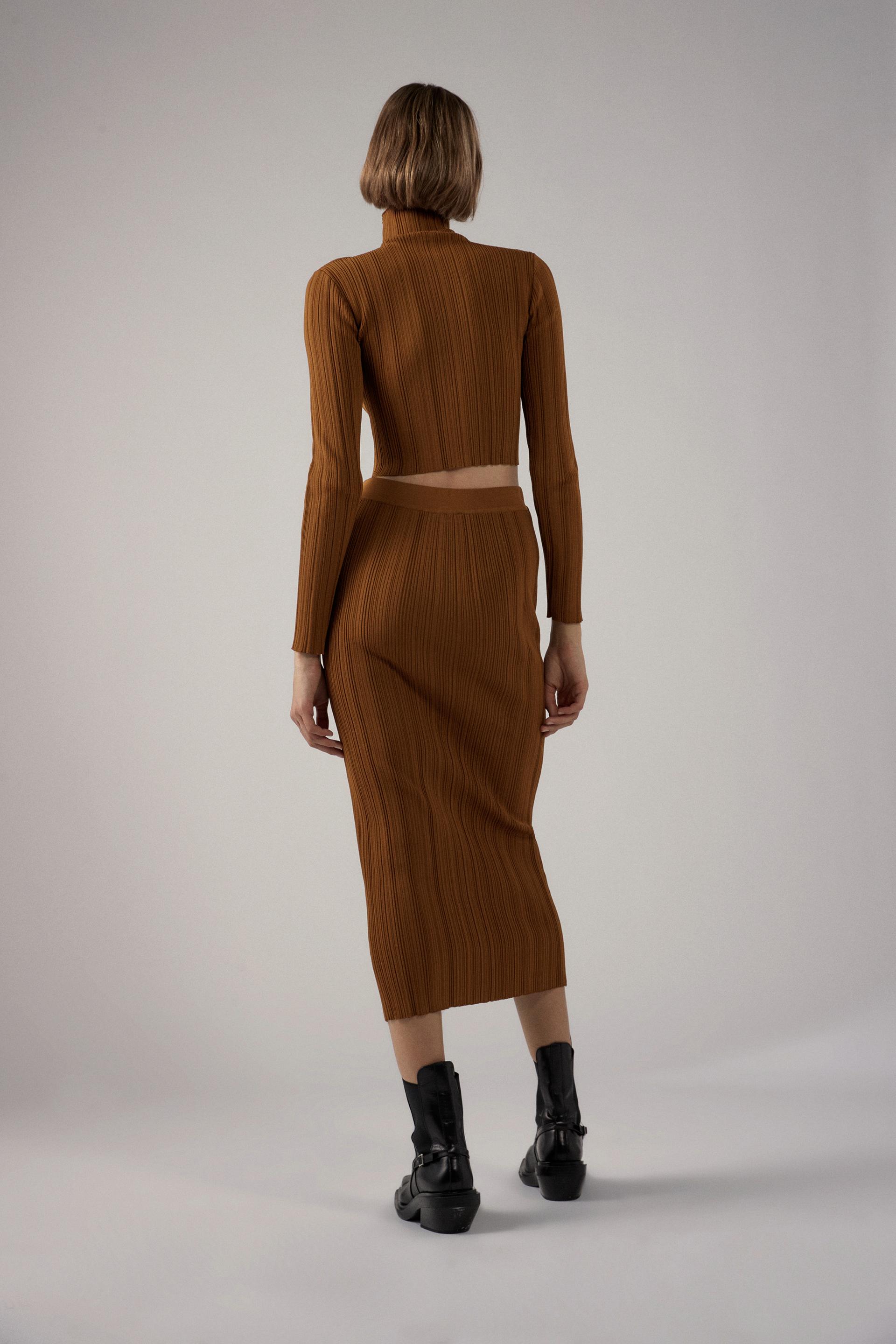 Zara KNIT MIDI SKIRT 63115555700