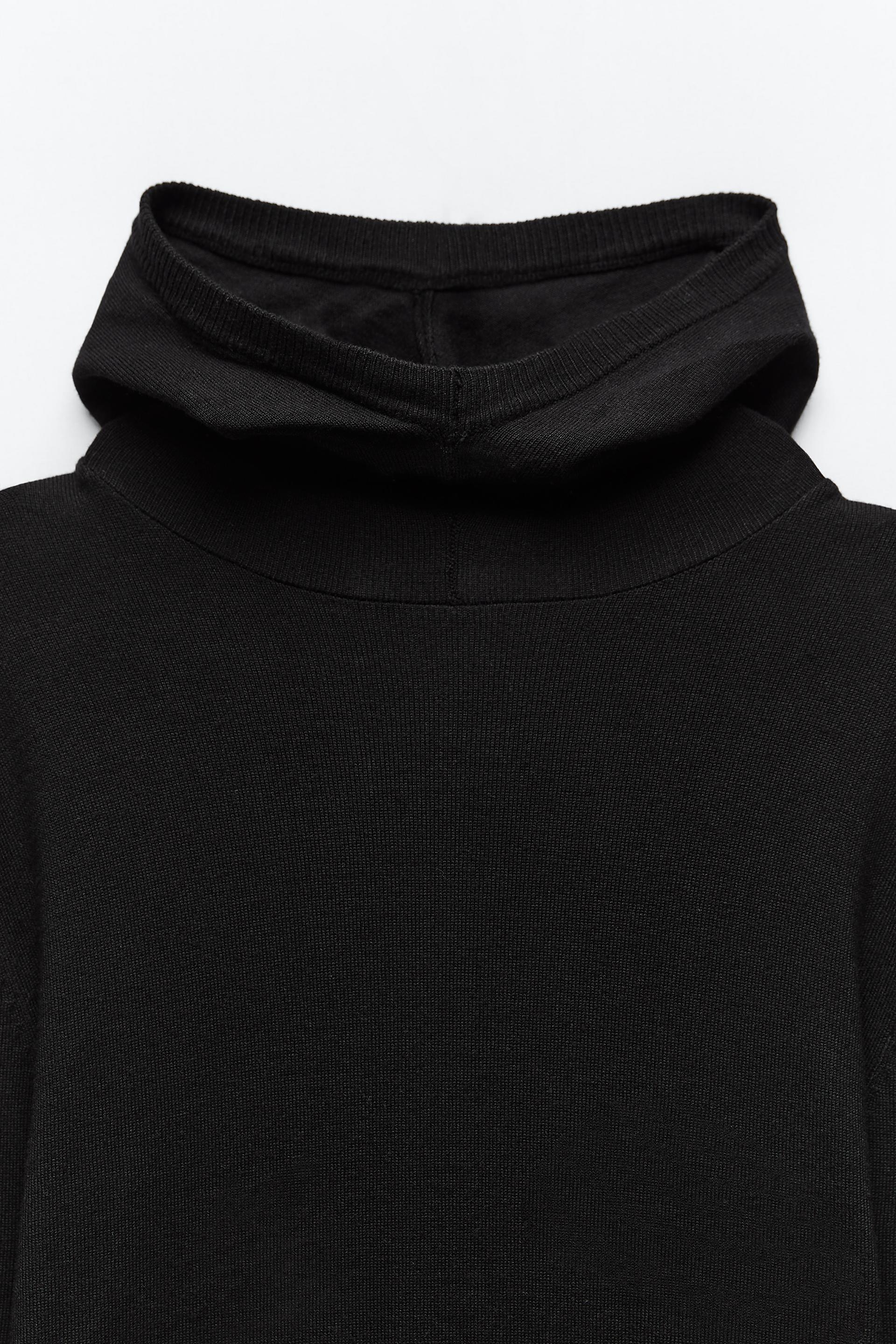 Zara hooded knit sweatshirt Clearance