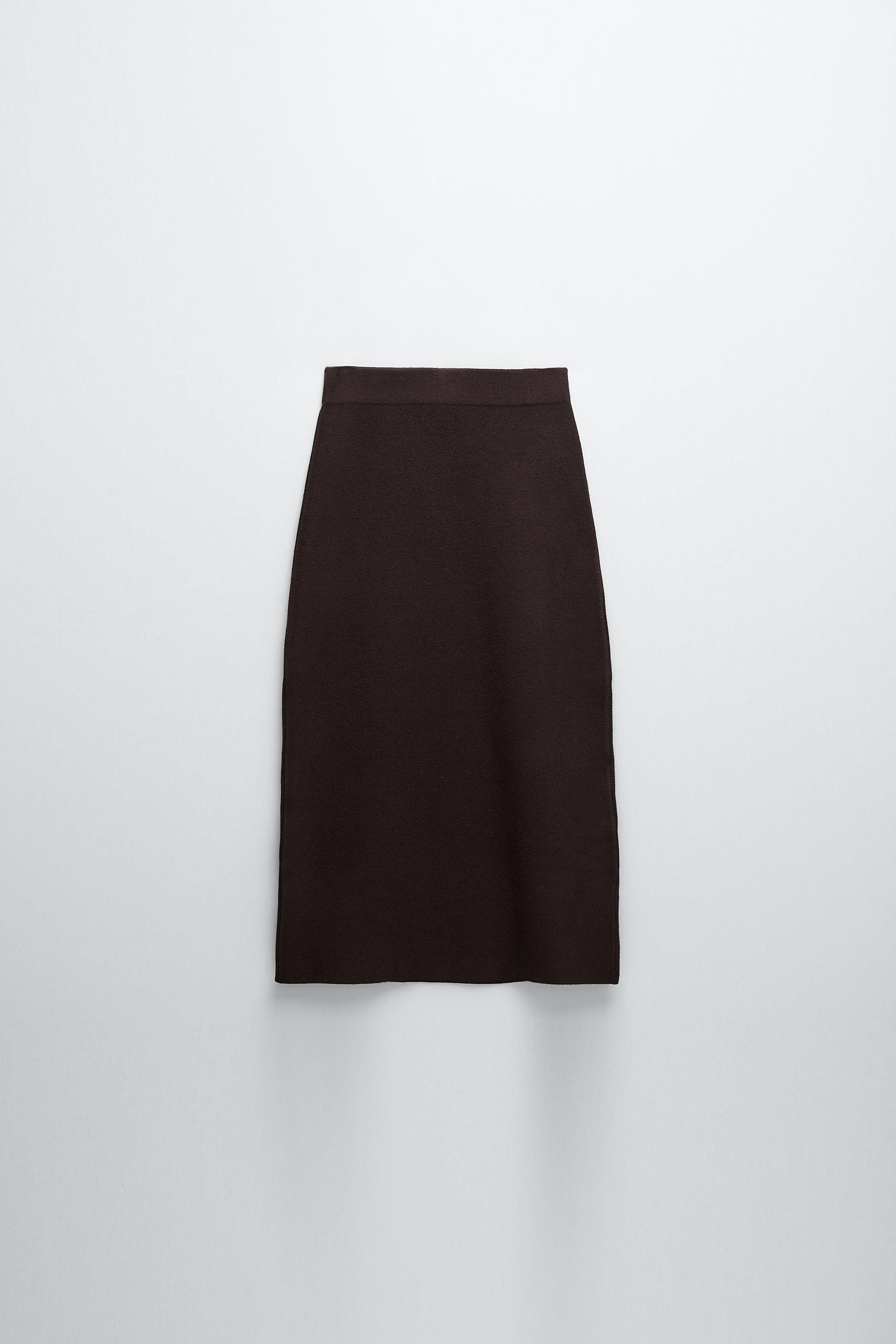Zara KNIT MIDI SKIRT 54020036717