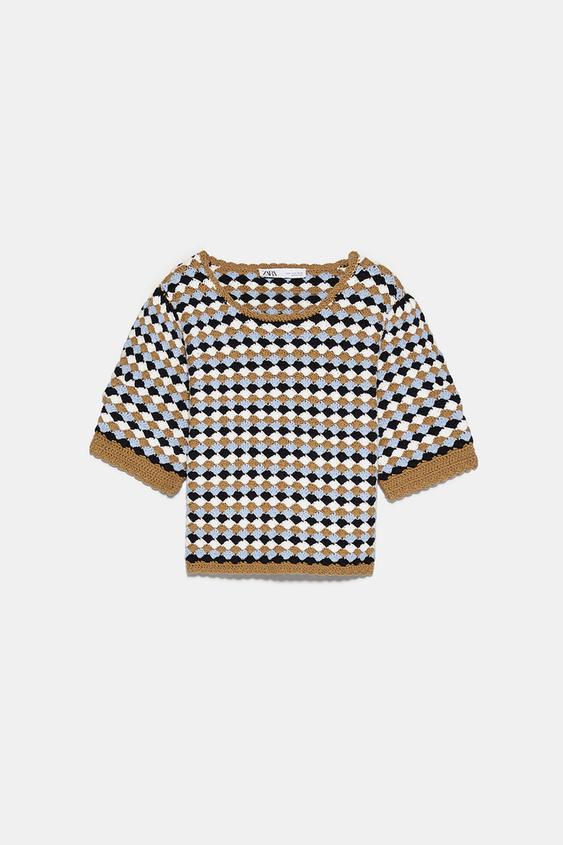 Zara CROCHET SWEATER 03653016I2020