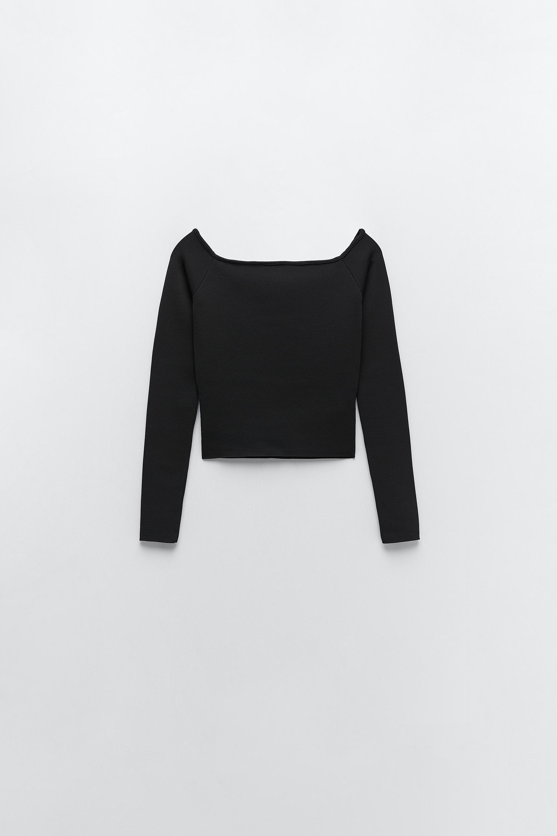 Zara LONG SLEEVE KNIT TOP 72697543800