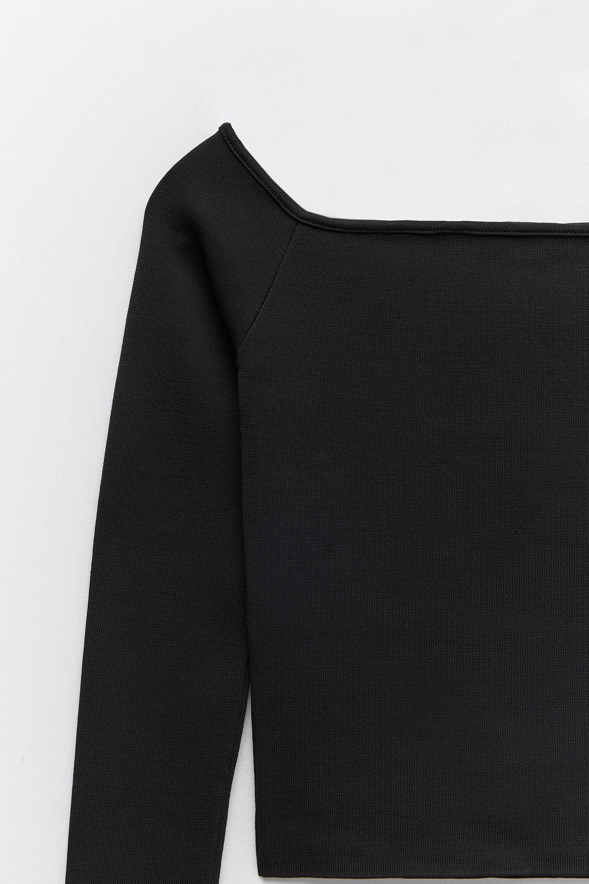 Zara LONG SLEEVE KNIT TOP 72697543800
