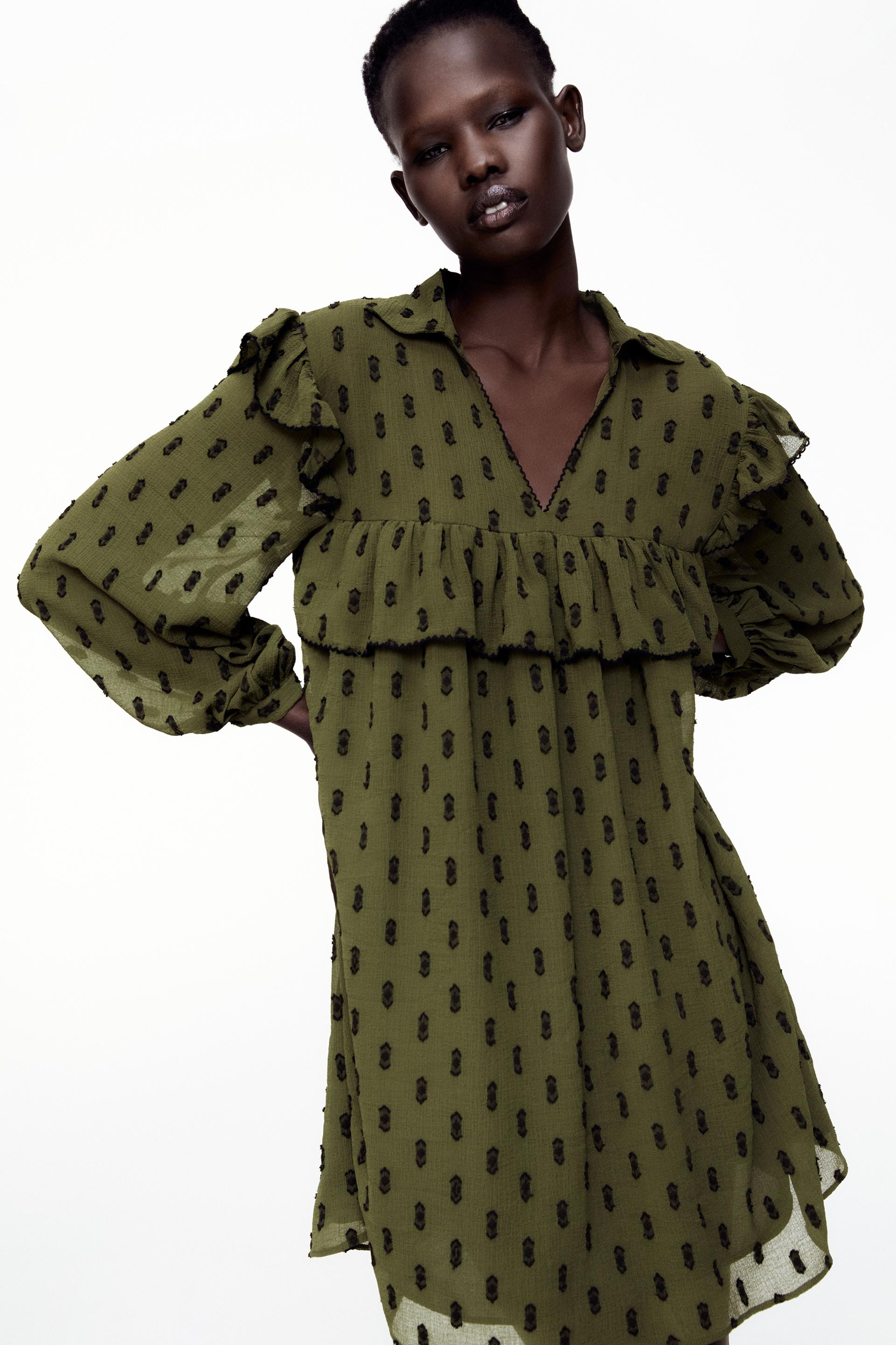 zara dotted mesh mini dress