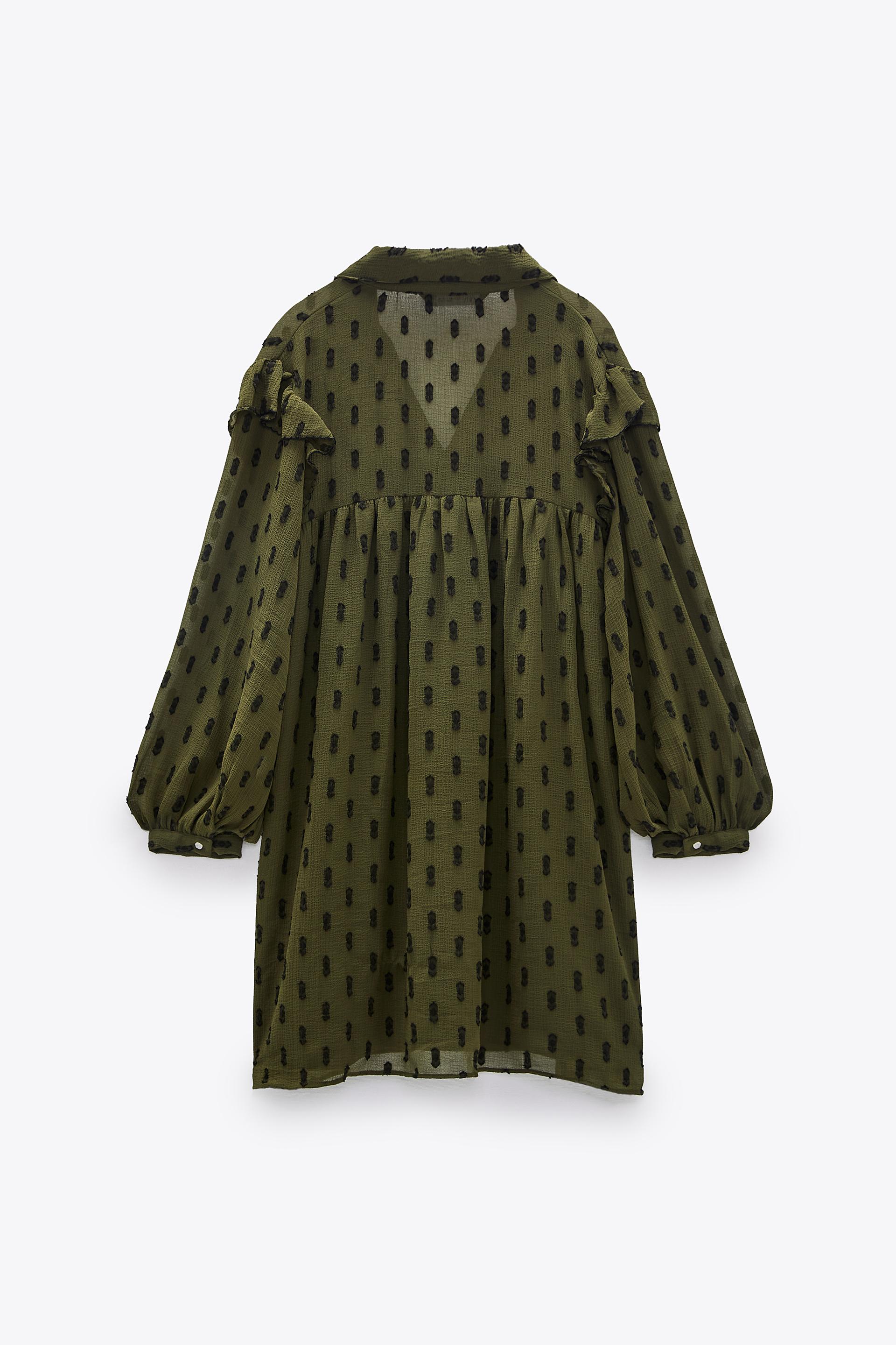zara dotted mesh mini dress