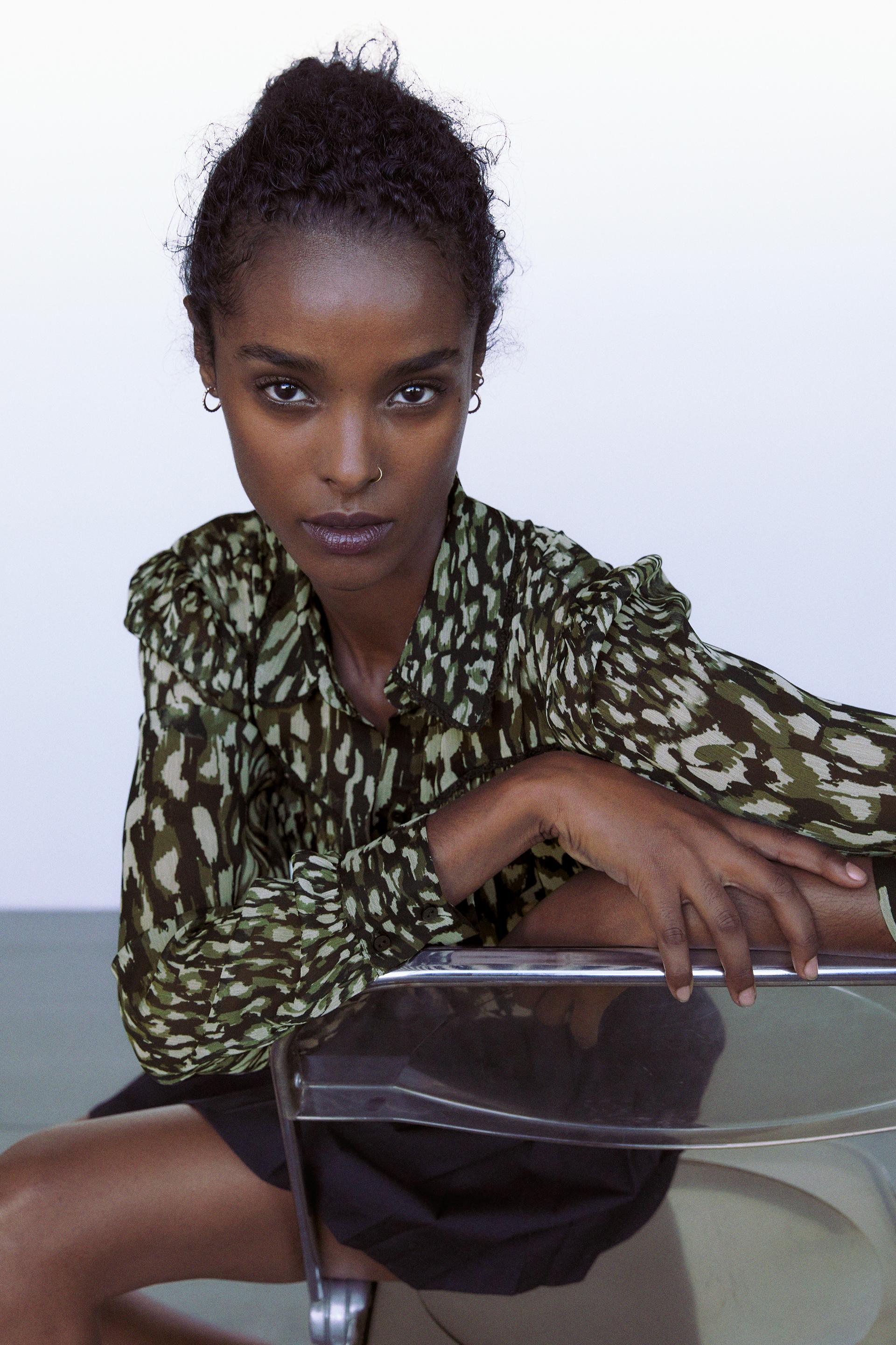 Zara ANIMAL PRINT SHIRT - 72617088-505-