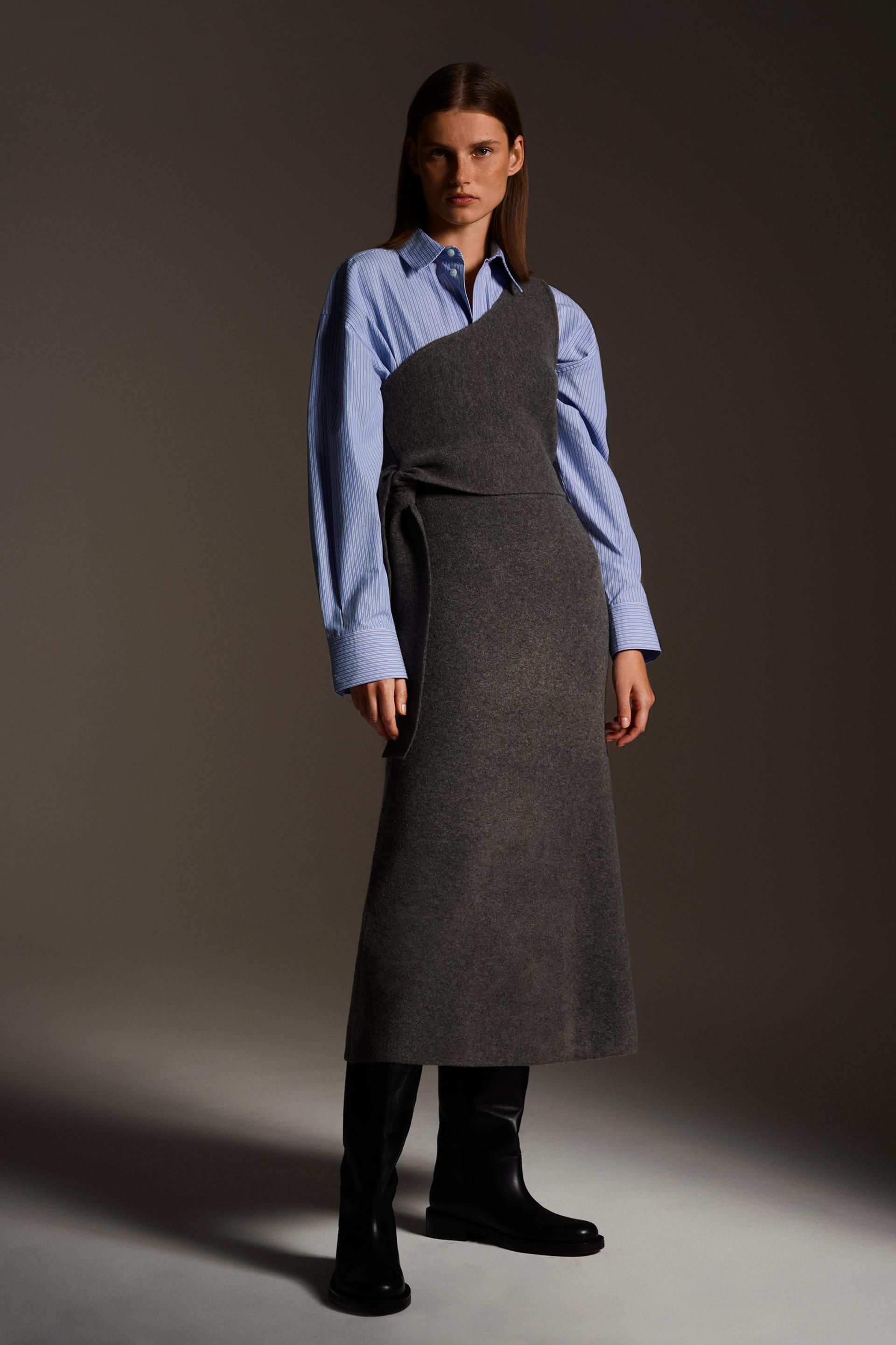 Zara KNIT MIDI SKIRT 70048842803