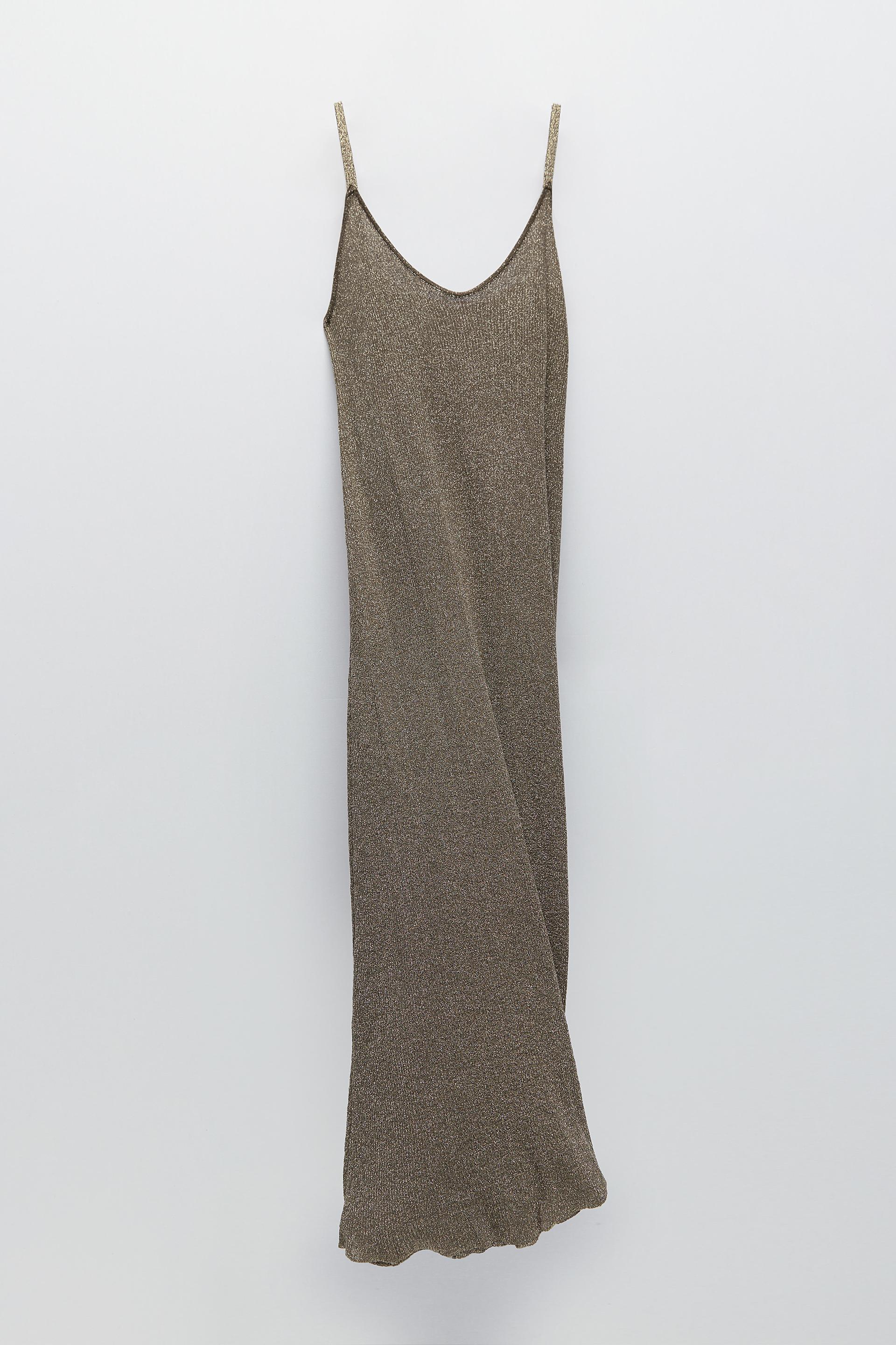 Zara METALLIC THREAD KNIT DRESS 71633632303
