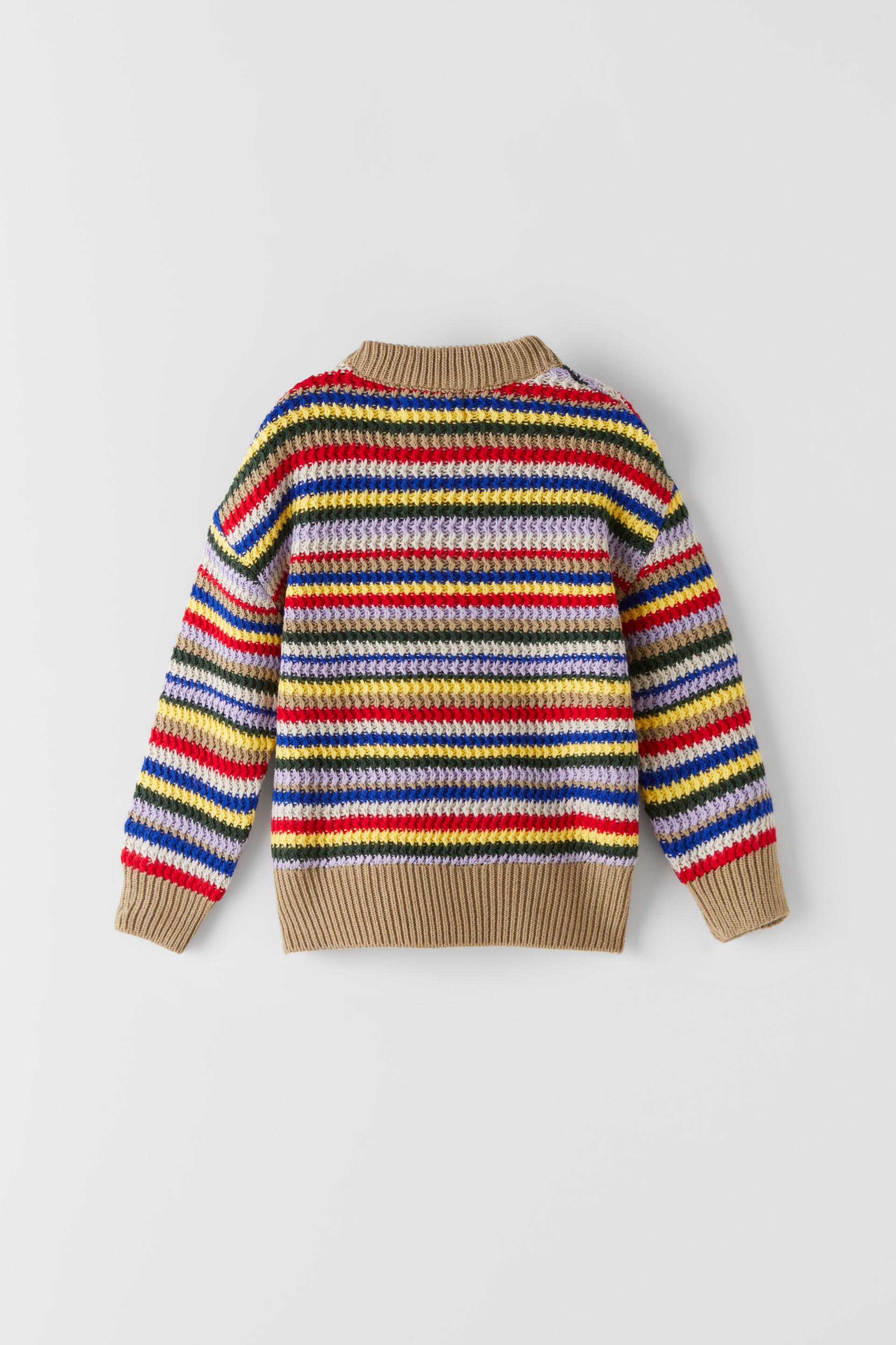 Zara LIMITED EDITION STRIPED KNIT SWEATER 852163223303