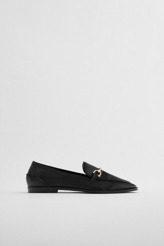 Zara LEATHER LOAFERS WITH BUCKLE - 67641843-040-