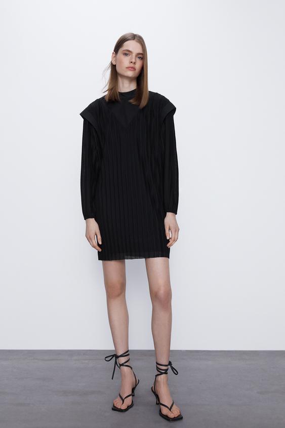 Zara topstitched dress Clearance