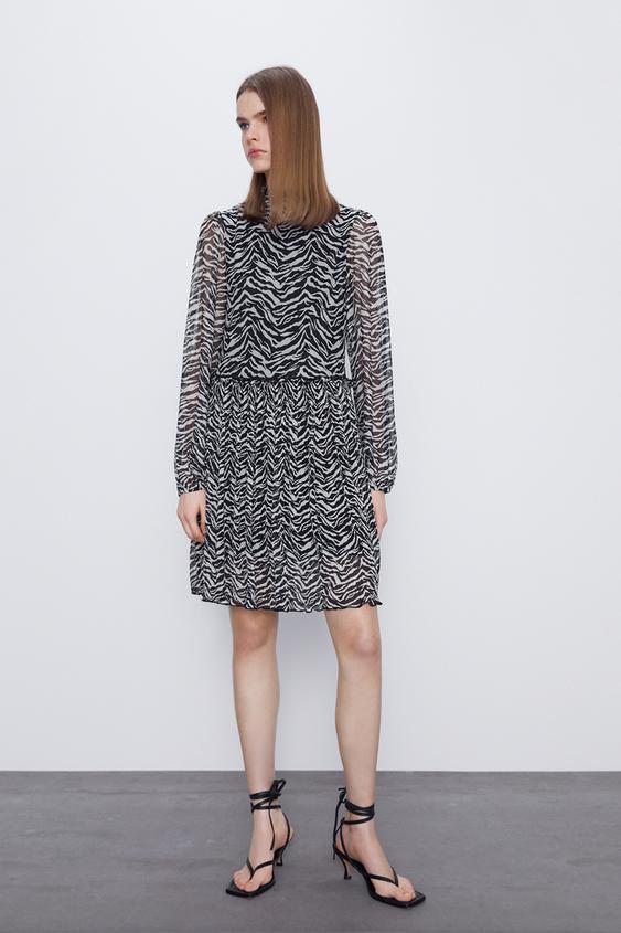 Zara Printed Tulle Dress Zara Printed Tulle Dress