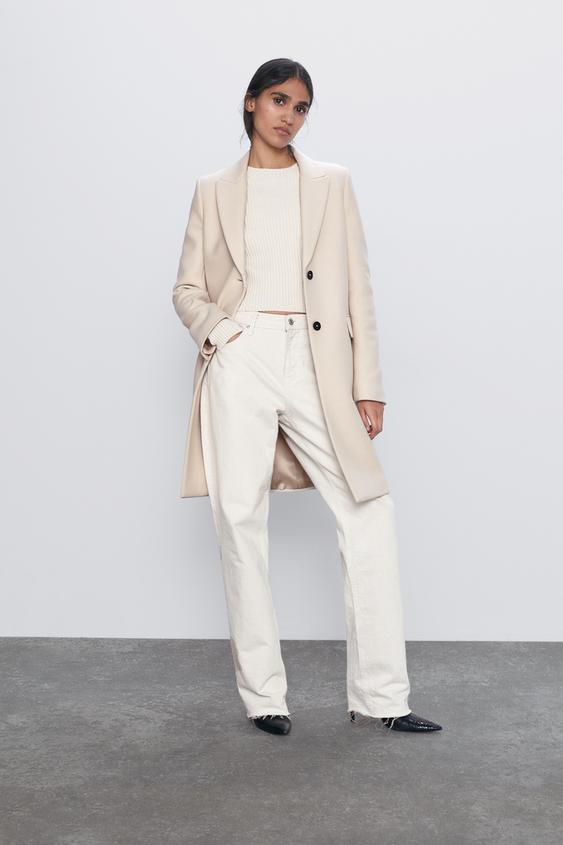 Zara buttoned masculine coat Clearance