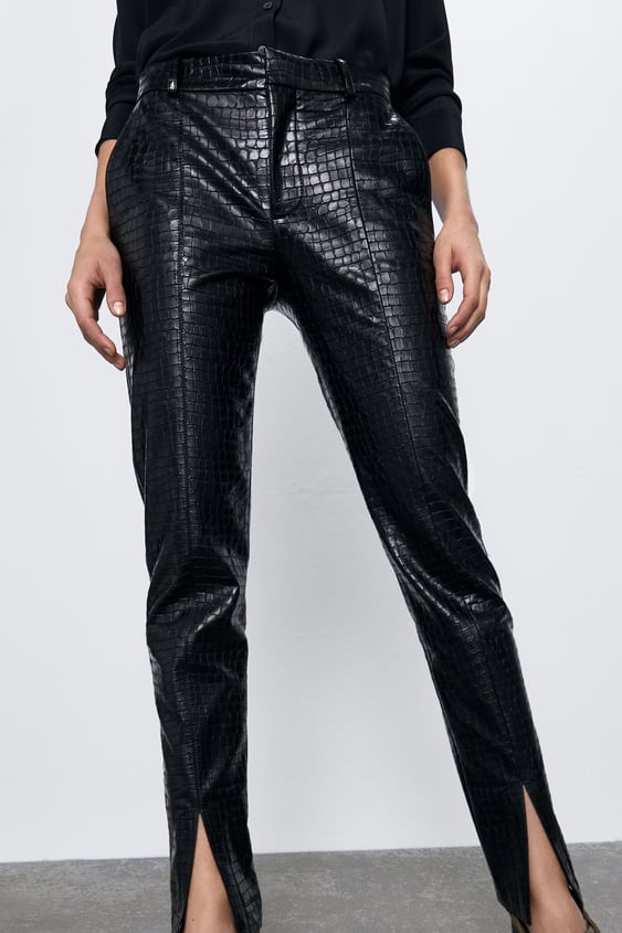 Zara FAUX LEATHER TROUSERS - 02364910-V2020