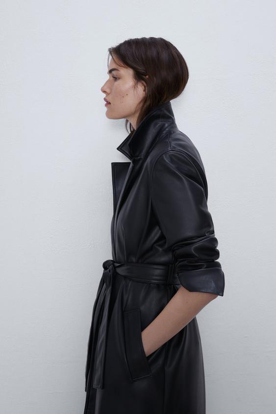 Faux Leather Trench Coat Zara FAUX LEATHER TRENCH COAT | ZARA Australia