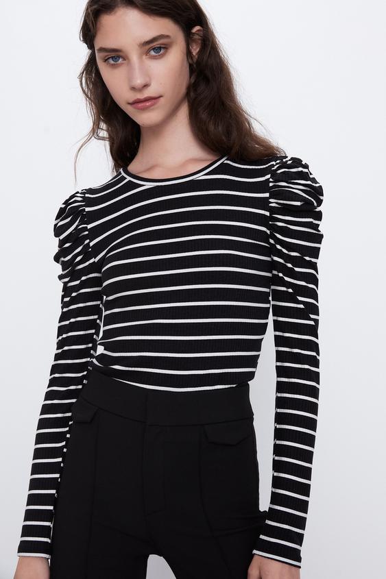 HAUT AVEC MANCHES BOUFFANTES ZARA France HAUT AVEC MANCHES BOUFFANTES ZARA France