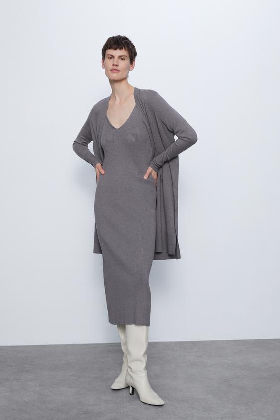 Zara RIBBED KNIT DRESS 05536008V2020