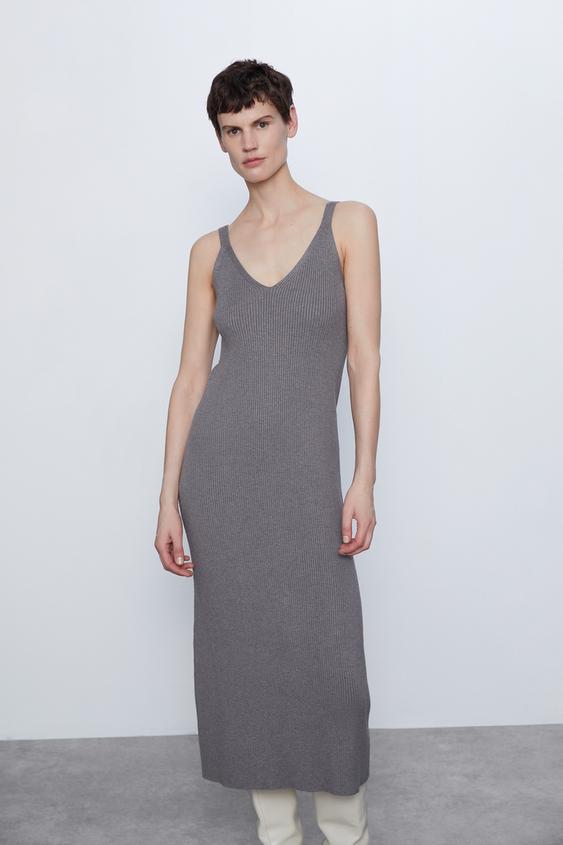 Zara RIBBED KNIT DRESS 05536008V2020