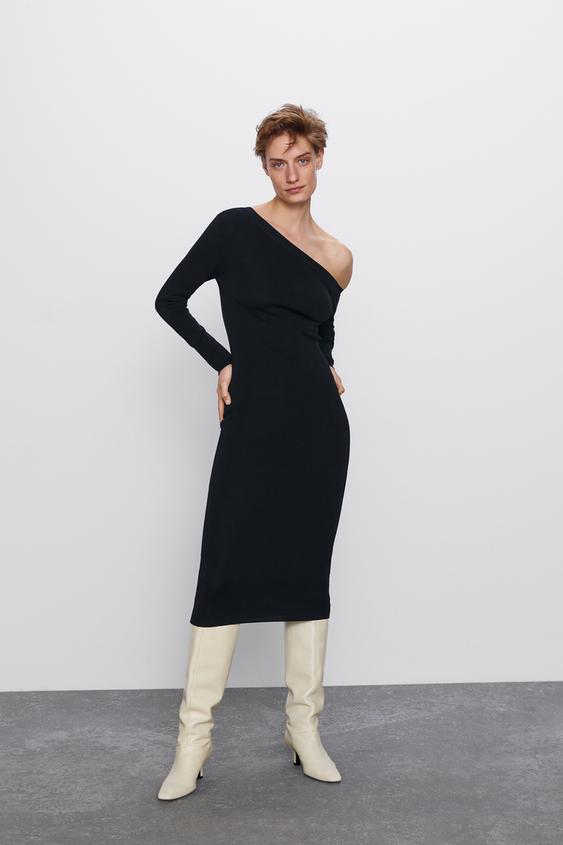 Zara ASYMMETRIC KNIT DRESS 06254126V2020