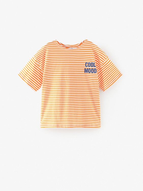 STRIPED T-SHIRT WITH TEXT | ZARA Israel