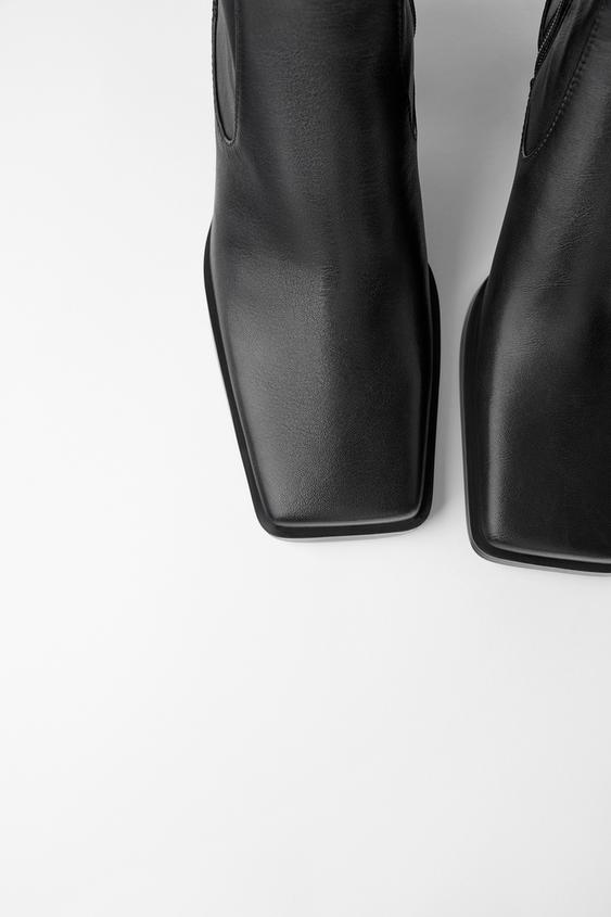 kare burunlu deri kovboy topuklu bilekte bot