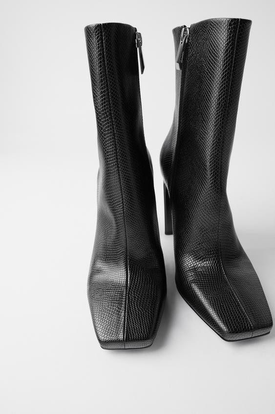 leopar desenli yuksek topuklu bilekte bot