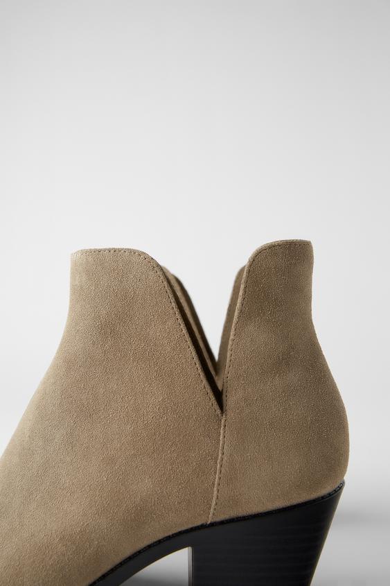 Modalite Net Zara Leather Cowboy Heel Ankle Boots