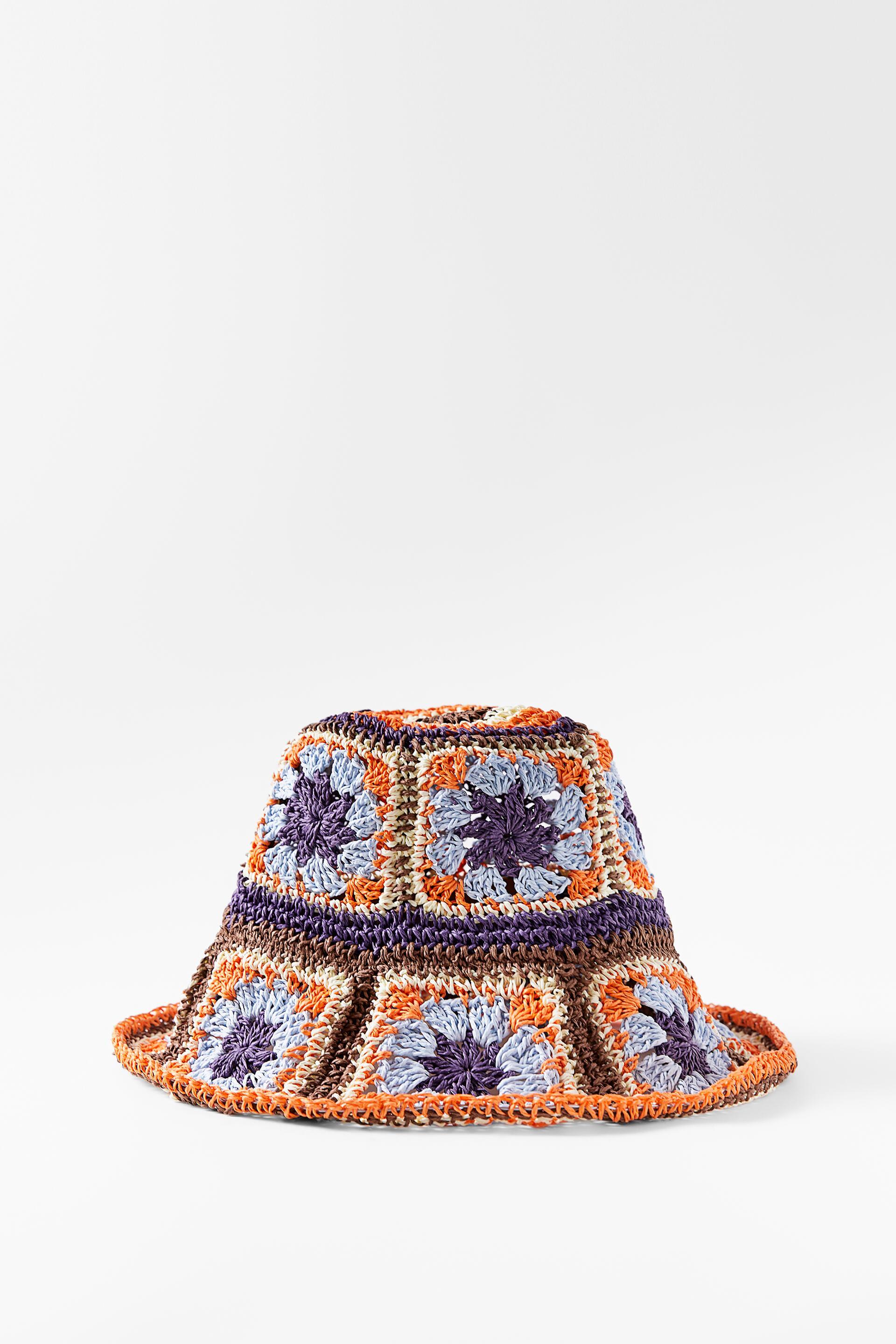 Zara CROCHET LOOK HAT 1089894123303