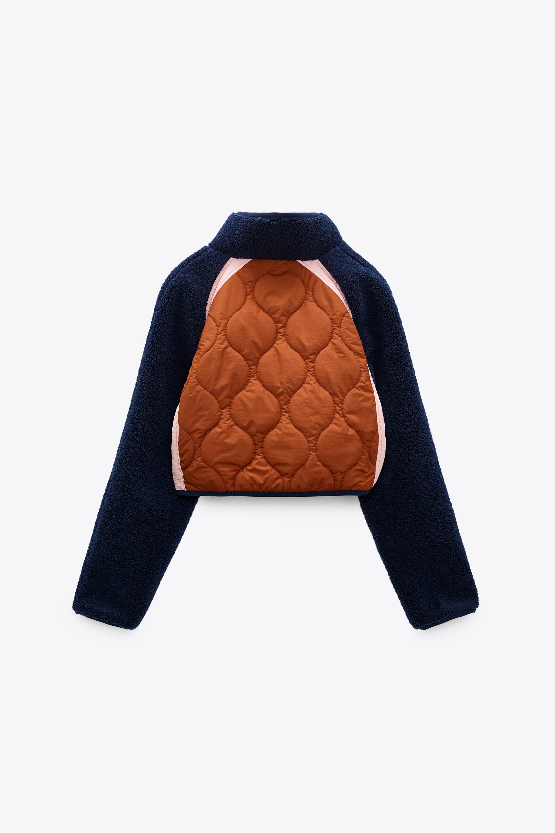 cropped fleece jacket zara