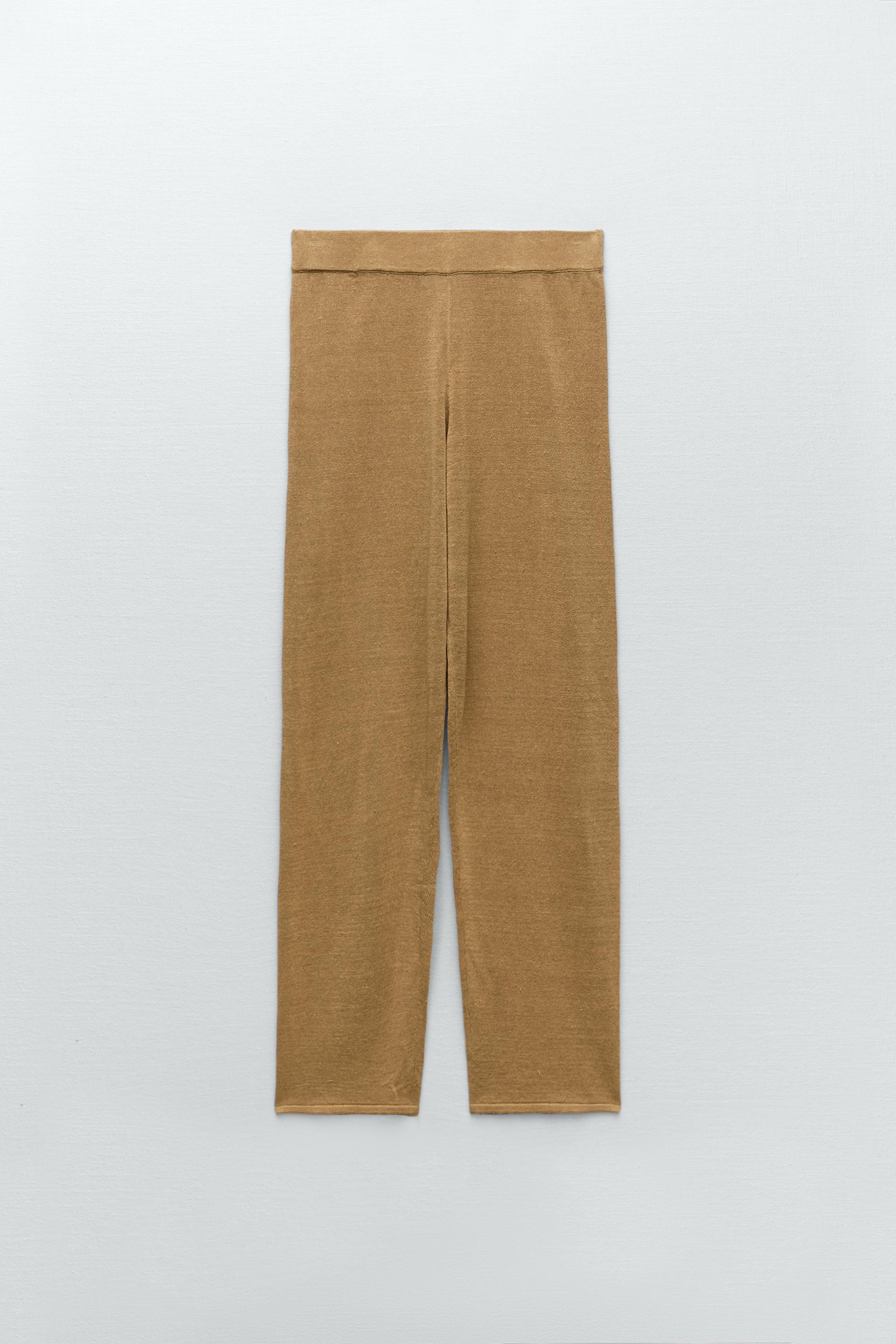 Zara LINEN KNIT PANTS 123838991751