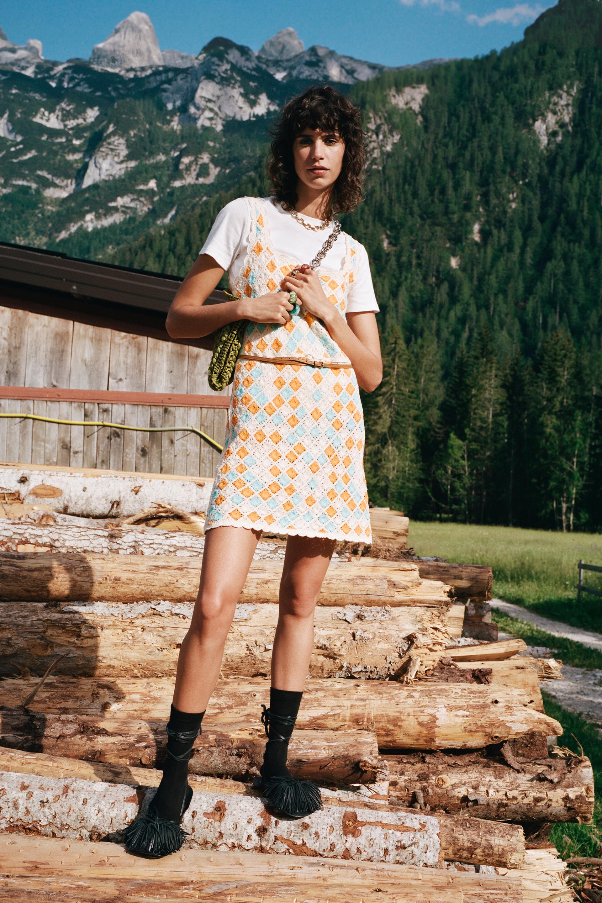 Zara CROCHET MINI DRESS 109328822615