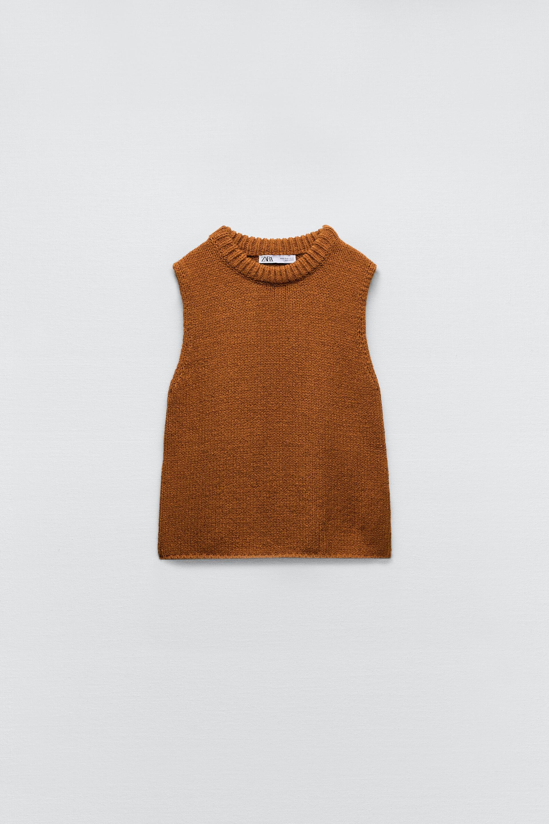 Zara SLEEVELESS KNIT TOP 125560547756