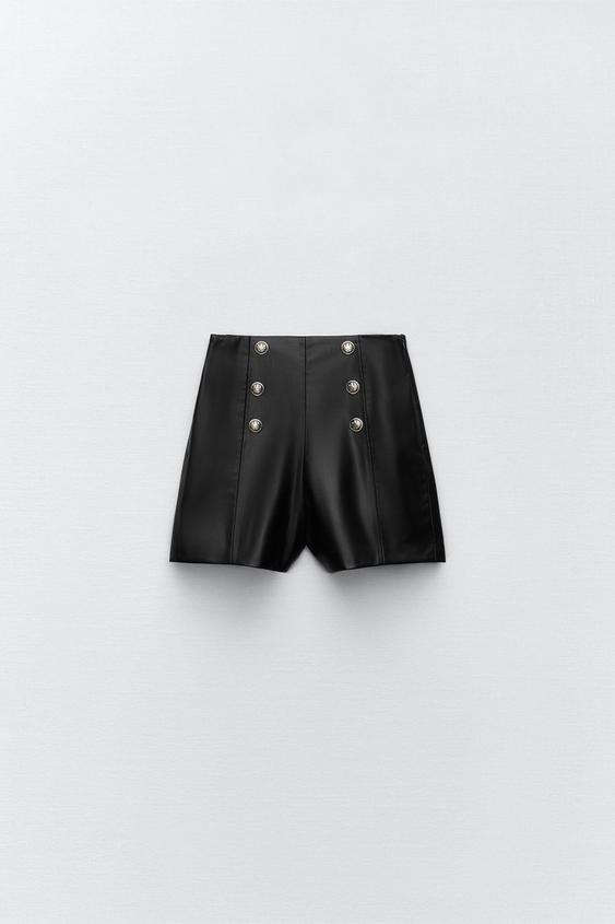 Zara Faux Leather Shorts