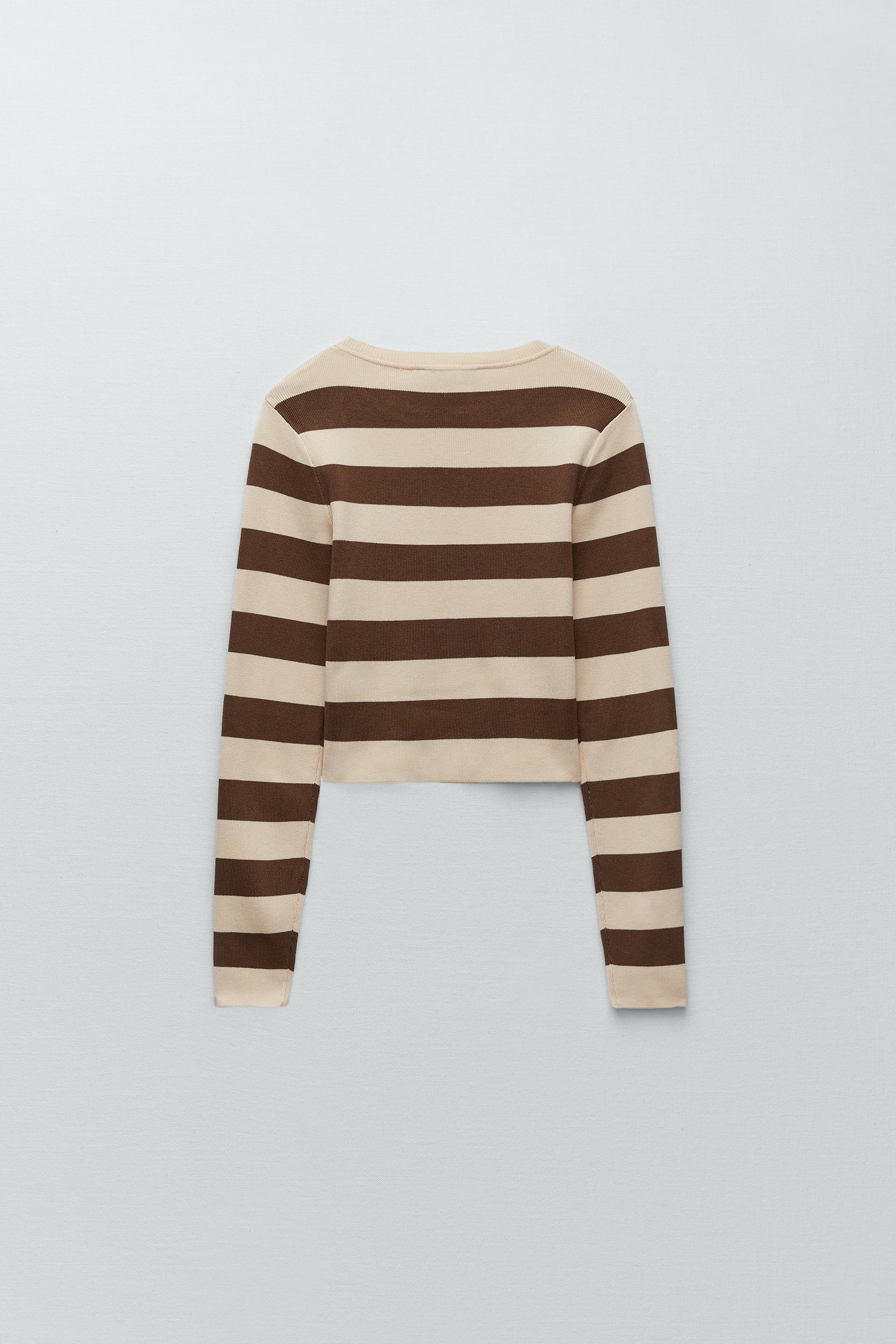 Zara BASIC RIBBED KNIT SWEATER 192597739087