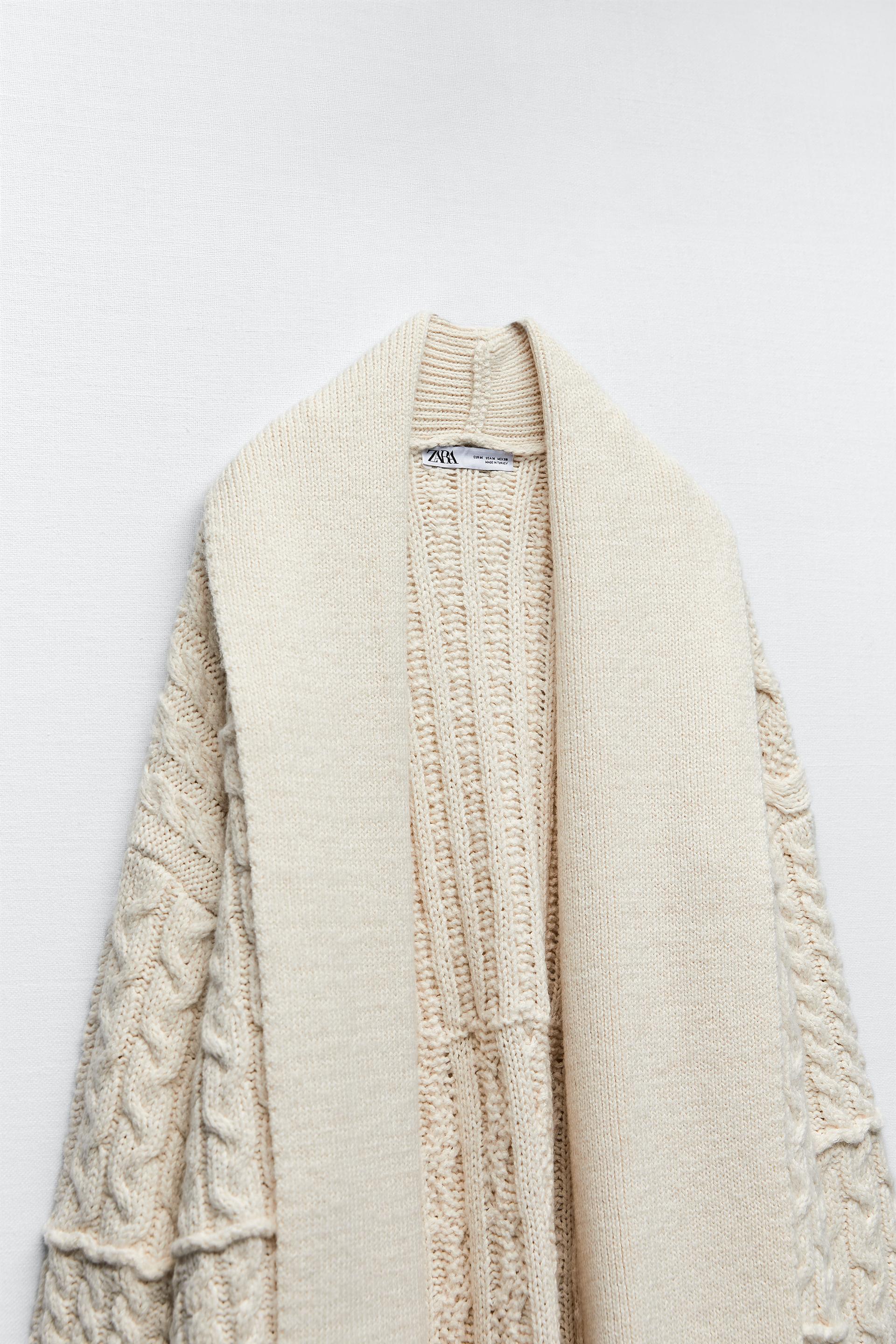 Zara CABLE KNIT COAT 144305730712