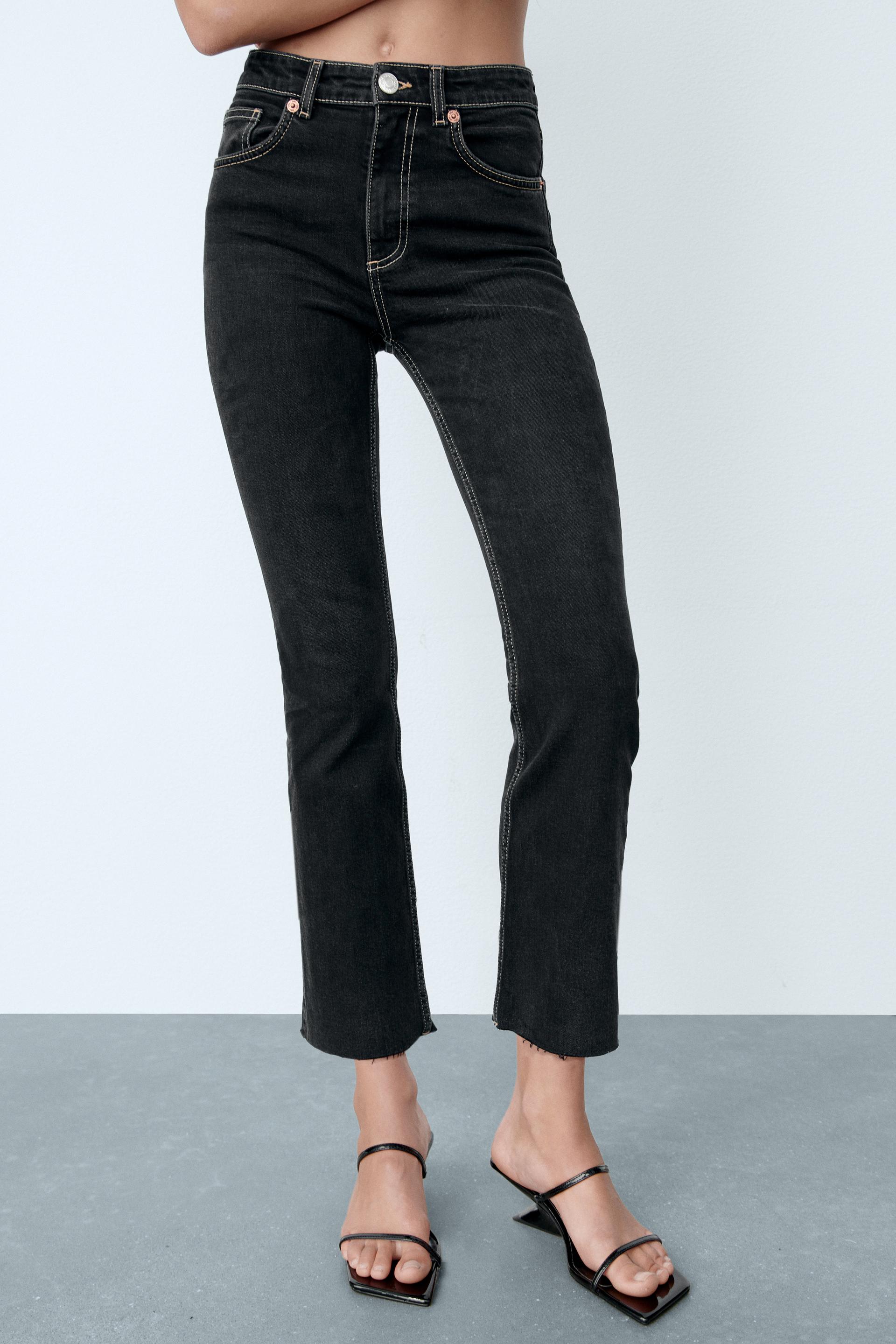 cropped flare jeans zara
