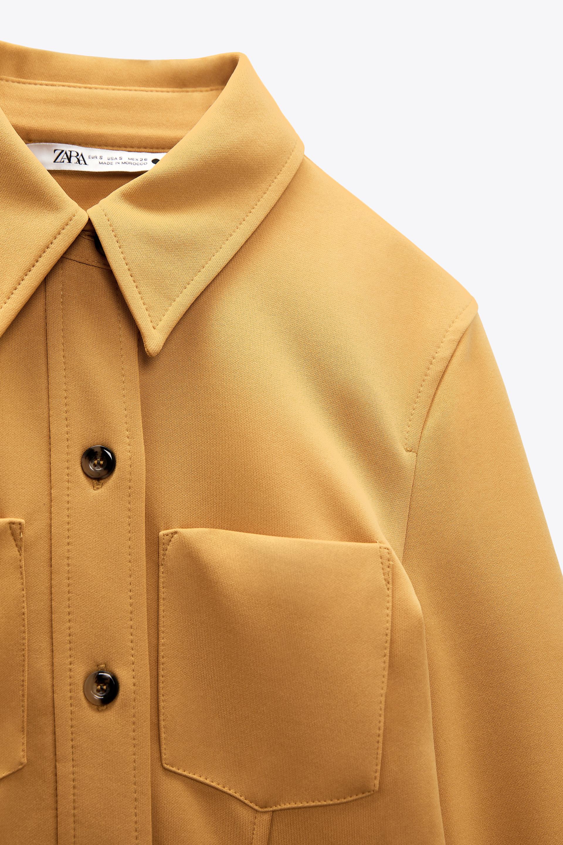 Zara FITTED KNIT SHIRT 154018213305