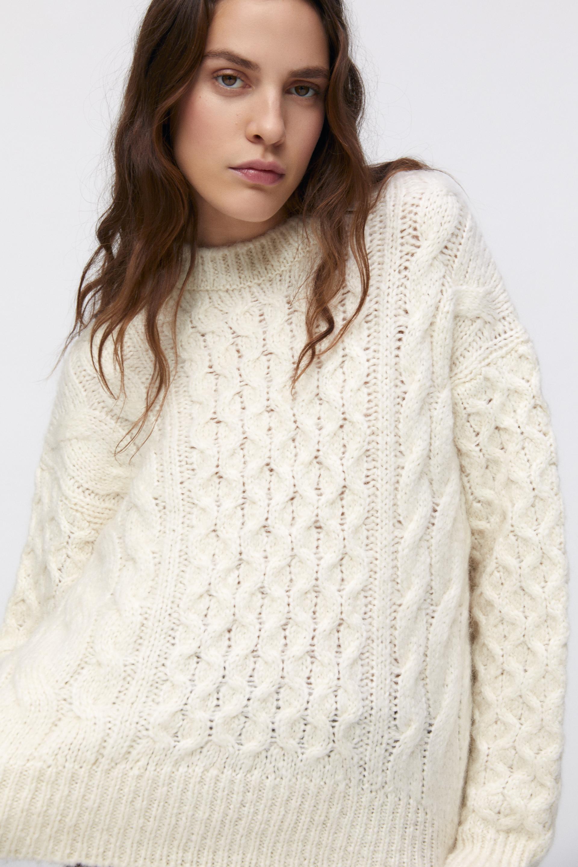 Zara CABLE KNIT SWEATER 123410651712