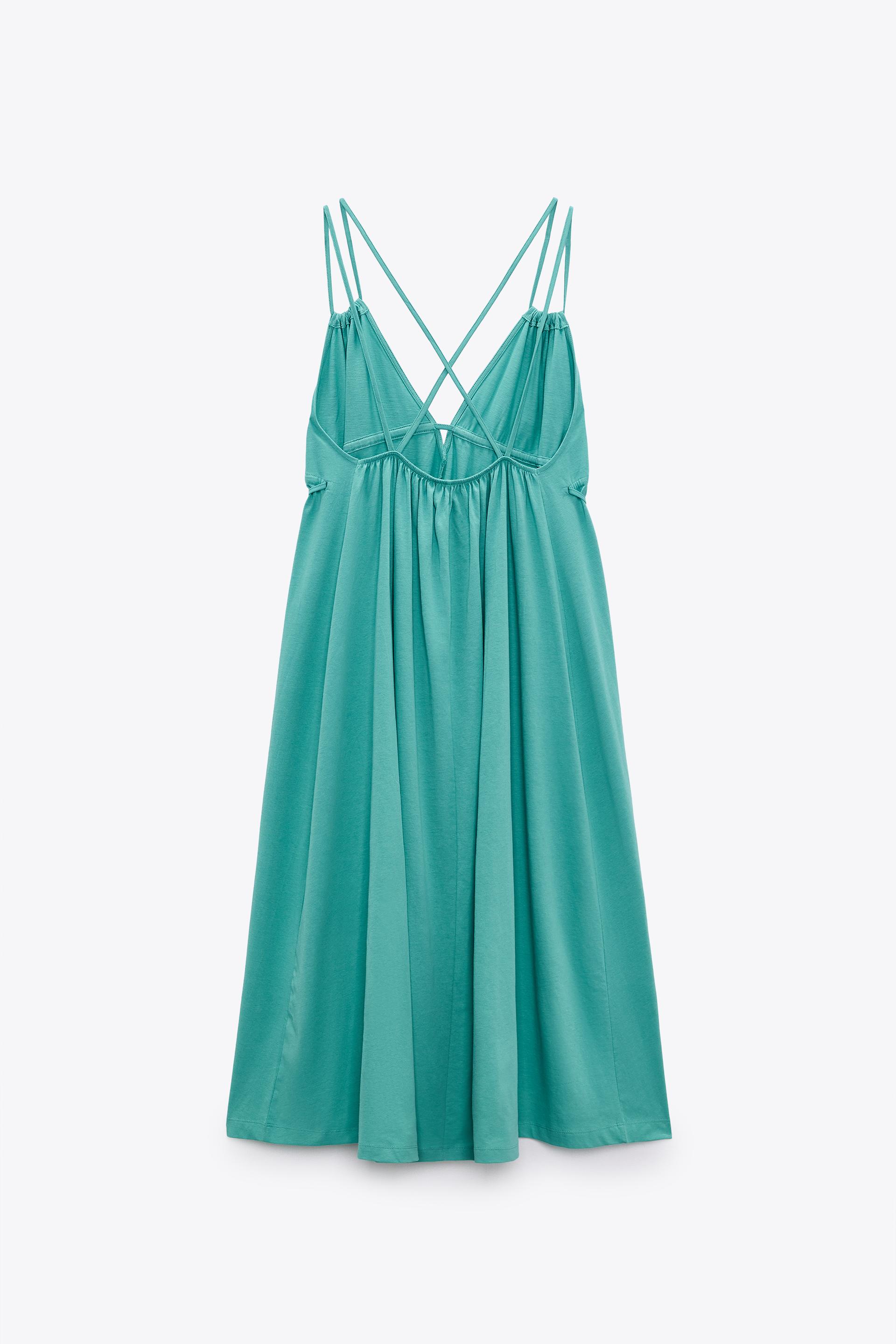 Zara COTTON MIDI DRESS 122699039 504 Zara COTTON MIDI DRESS 122699039 504