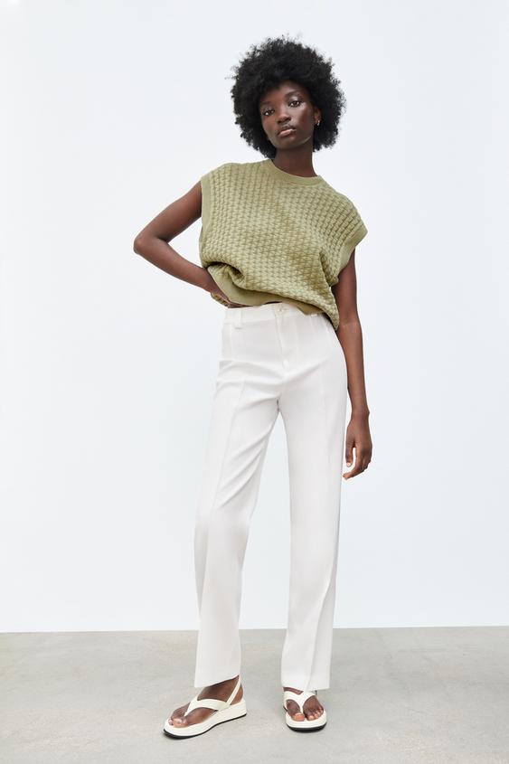 Zara SLEEVELESS KNIT TOP 113741832505