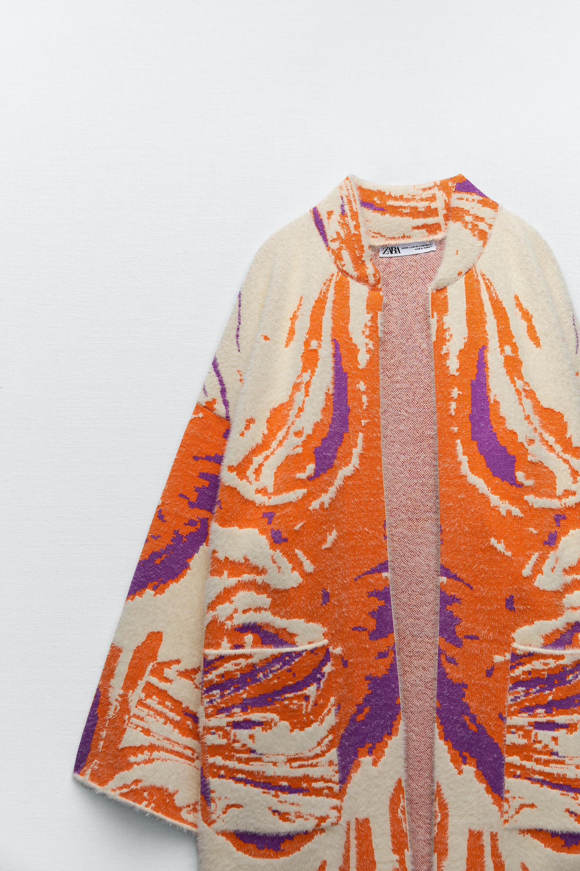 Zara JACQUARD KNIT COAT 123054440330