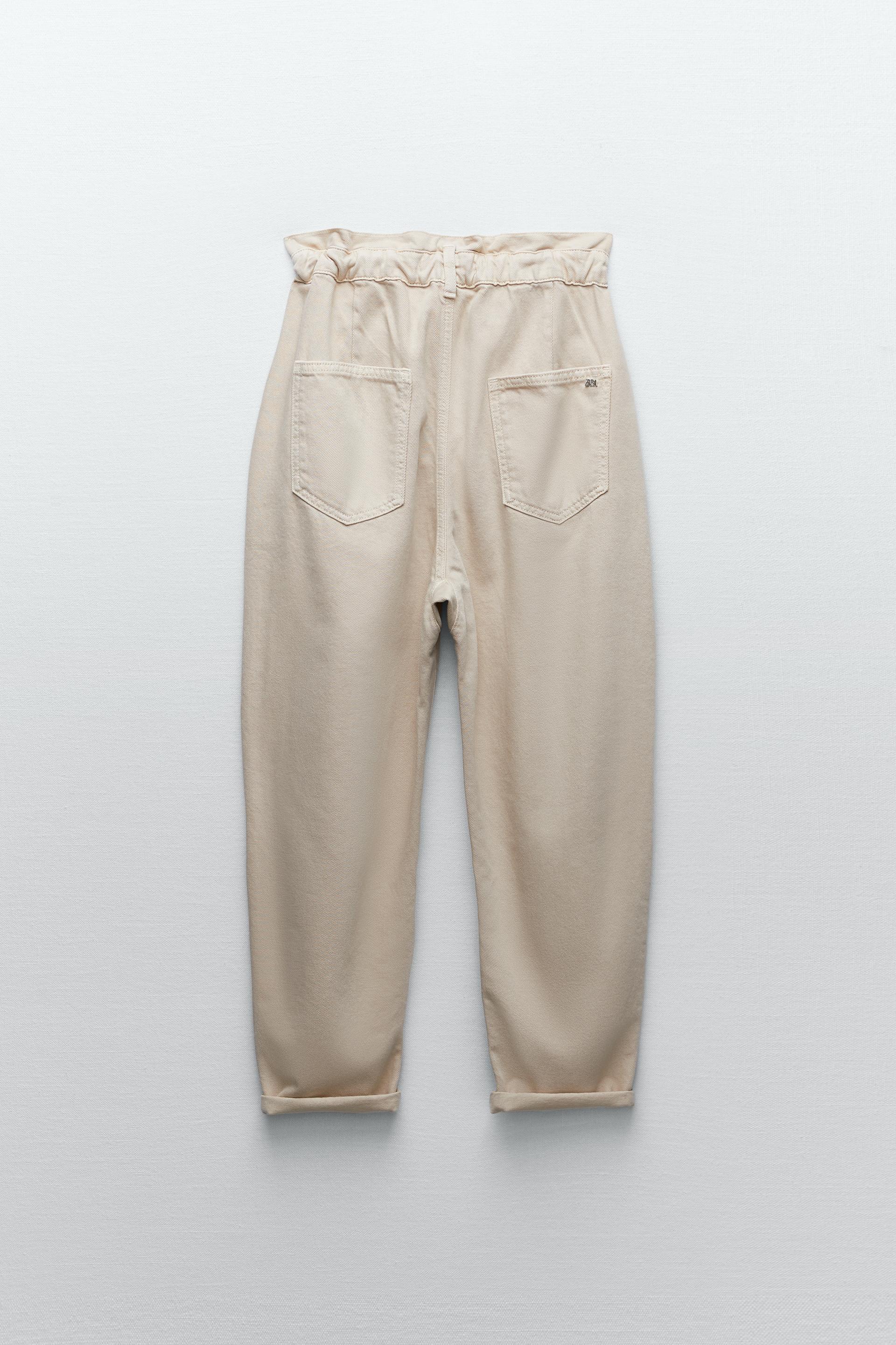 zara baggy paperbag jeans review