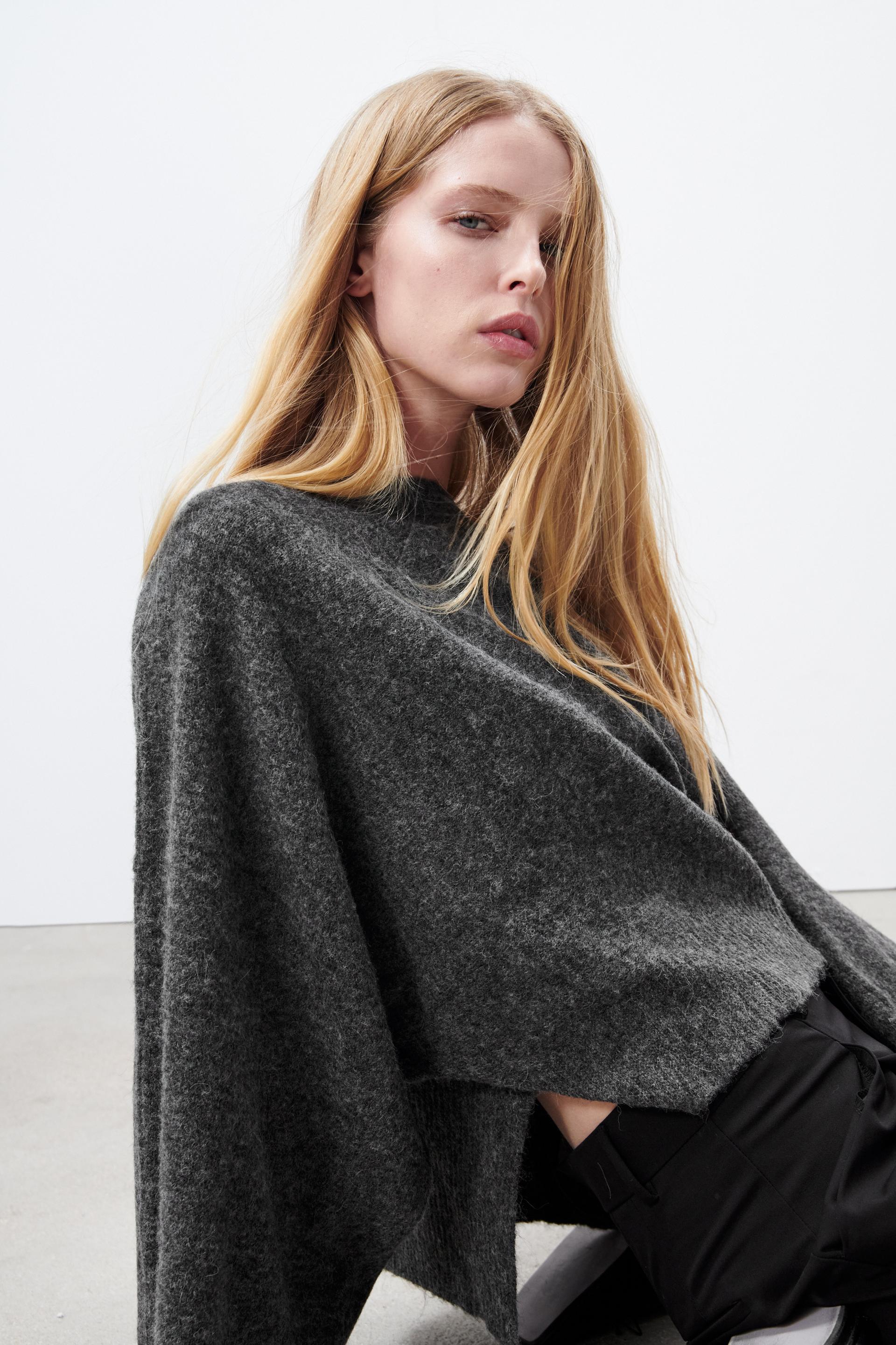 Zara WIDE SLEEVE KNIT SWEATER 144686765802