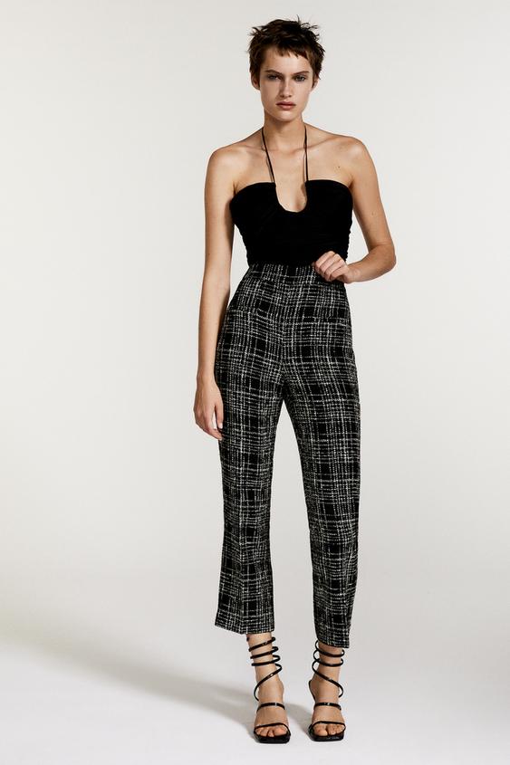 zara checkered pants