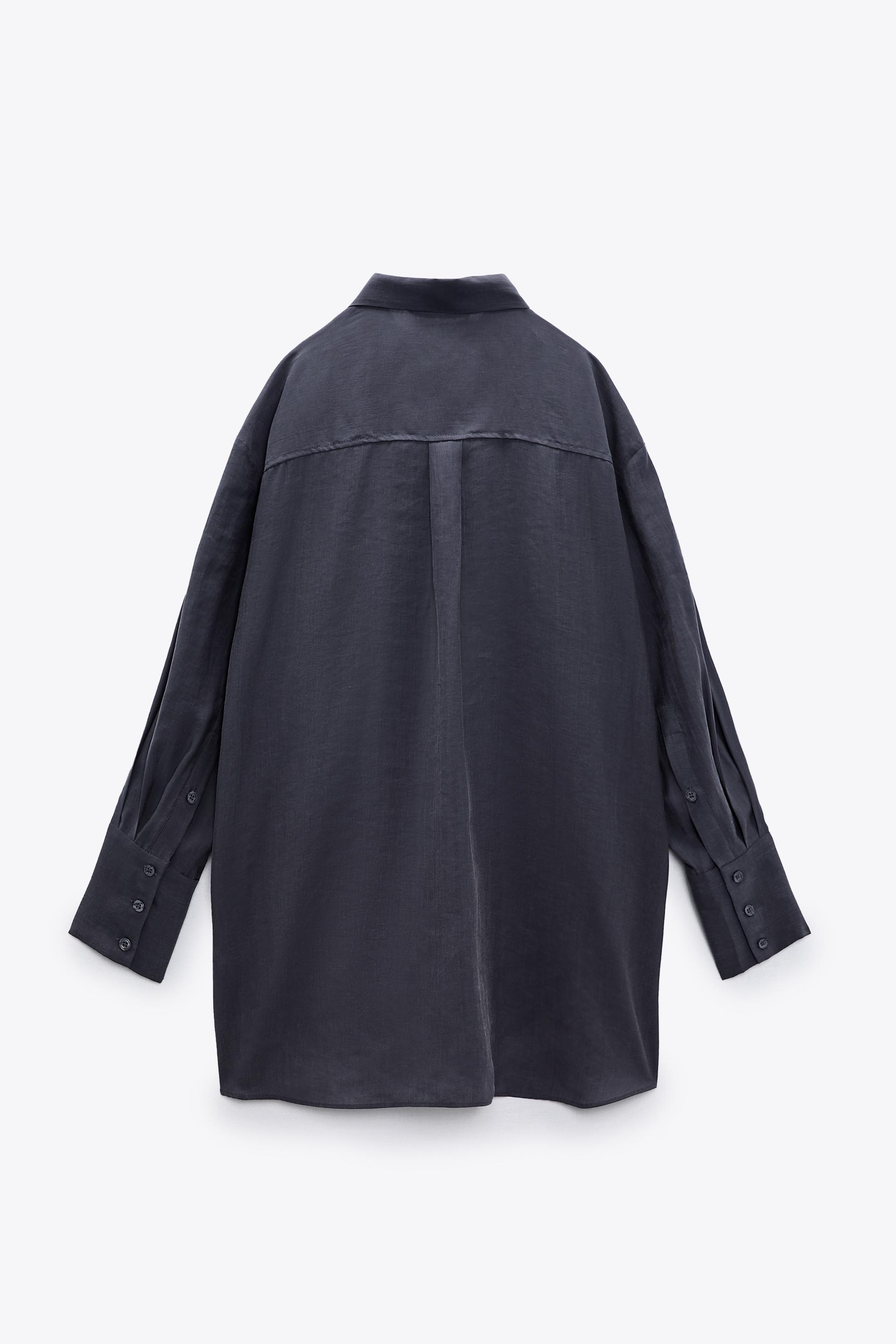 Zara FLOWY OVERSIZED SHIRT 150337818802
