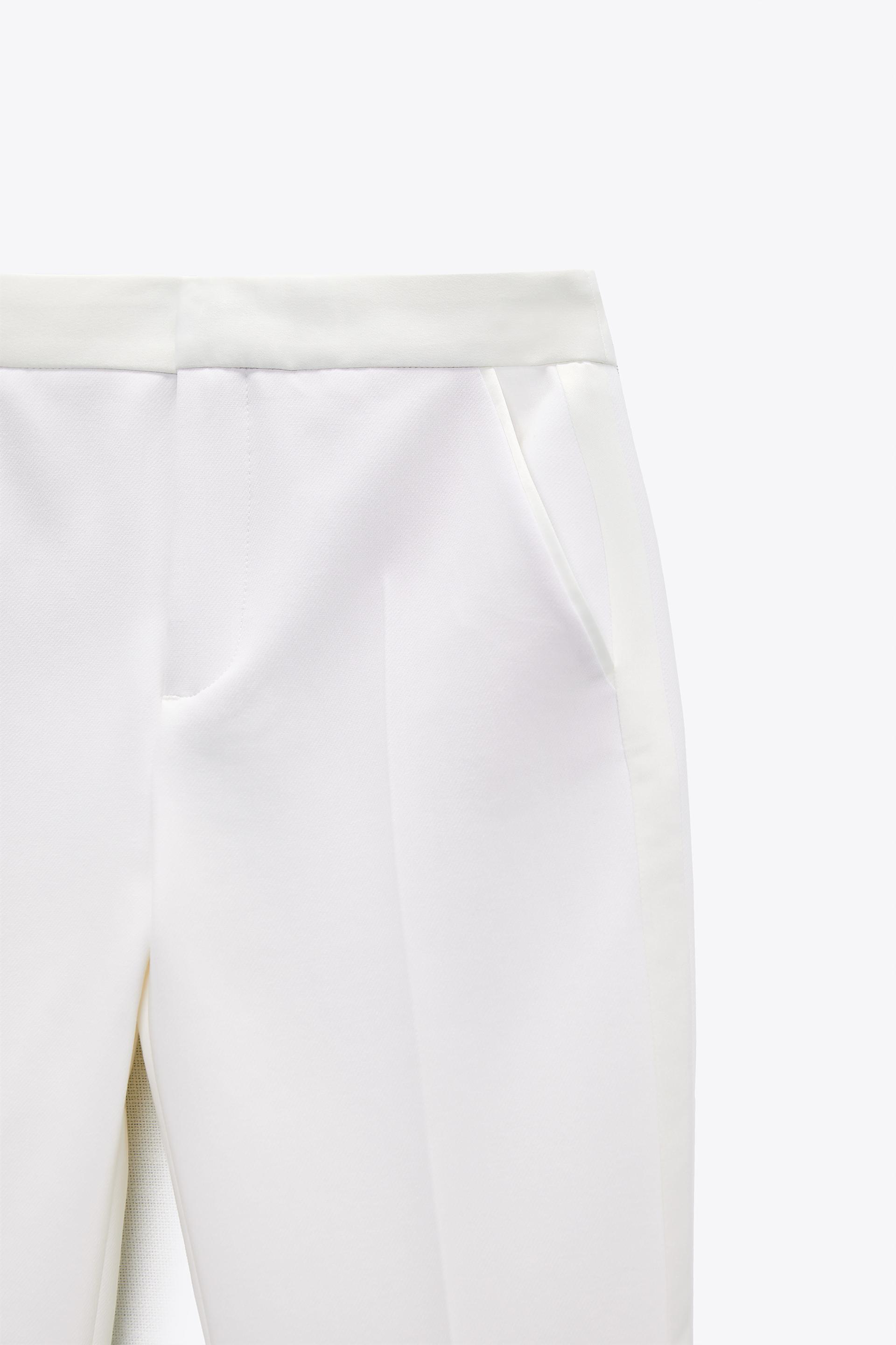 zara white tuxedo pants