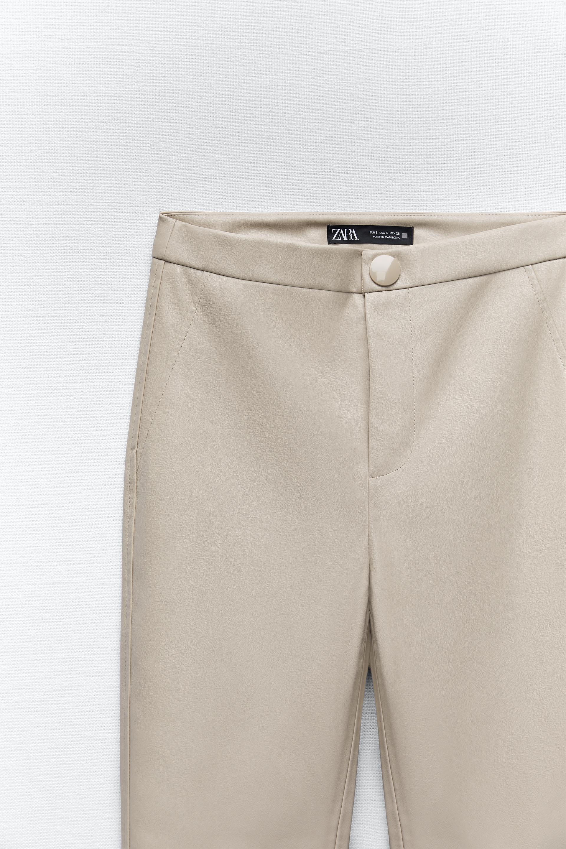 Beige Leather Pants Zara ubicaciondepersonas.cdmx.gob.mx