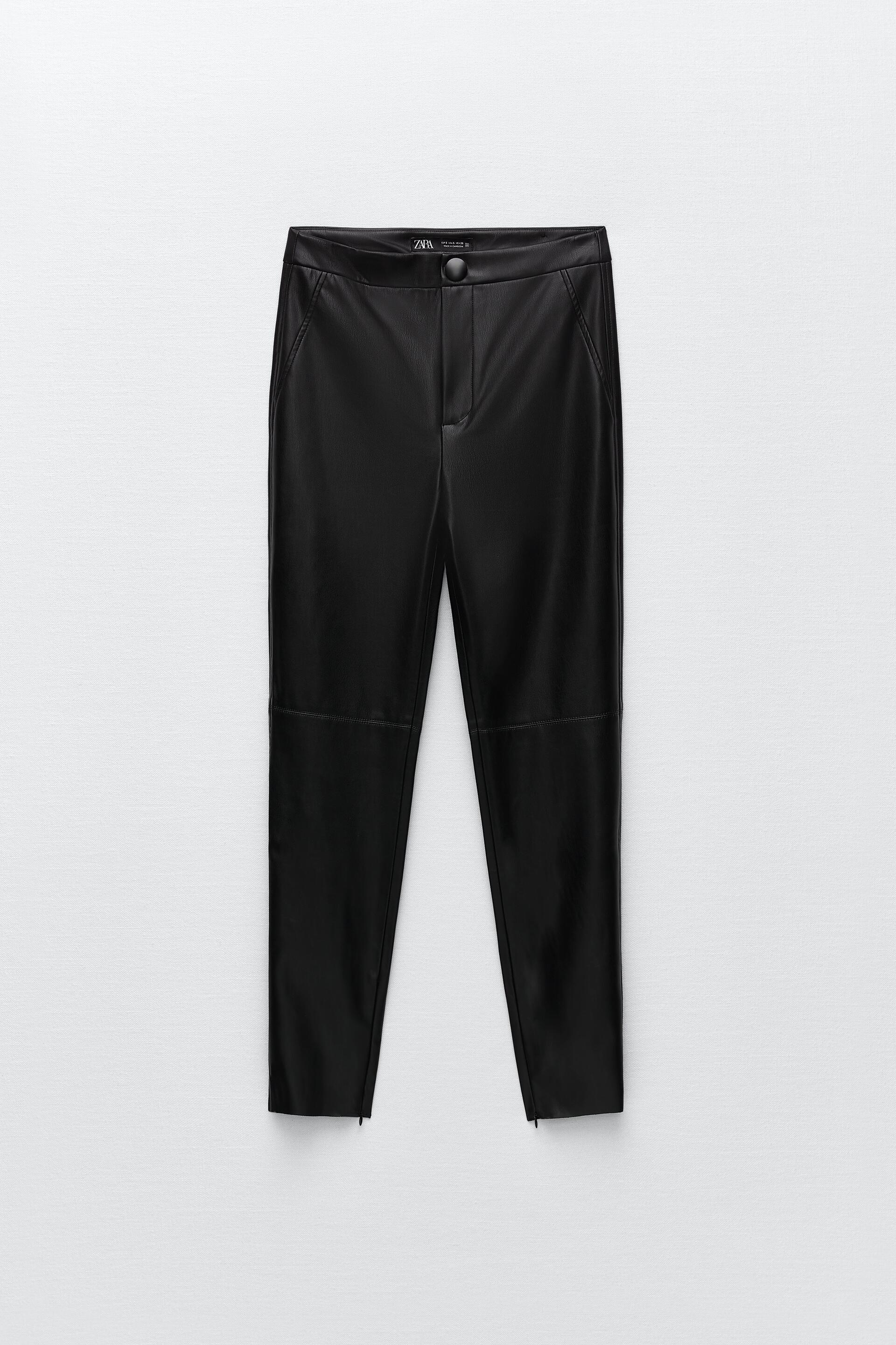 zara faux leather leggings