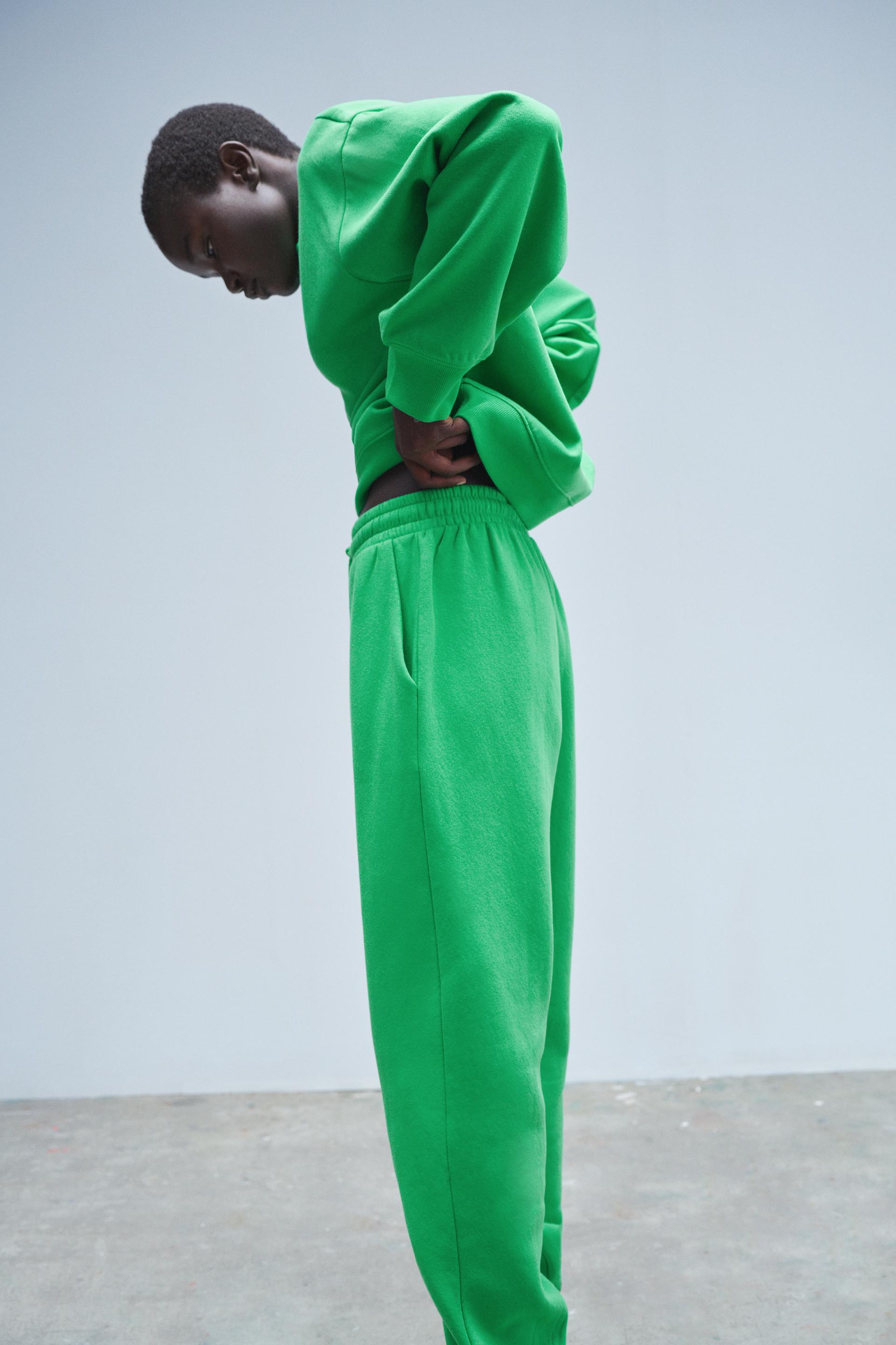 plush jogging trousers zara