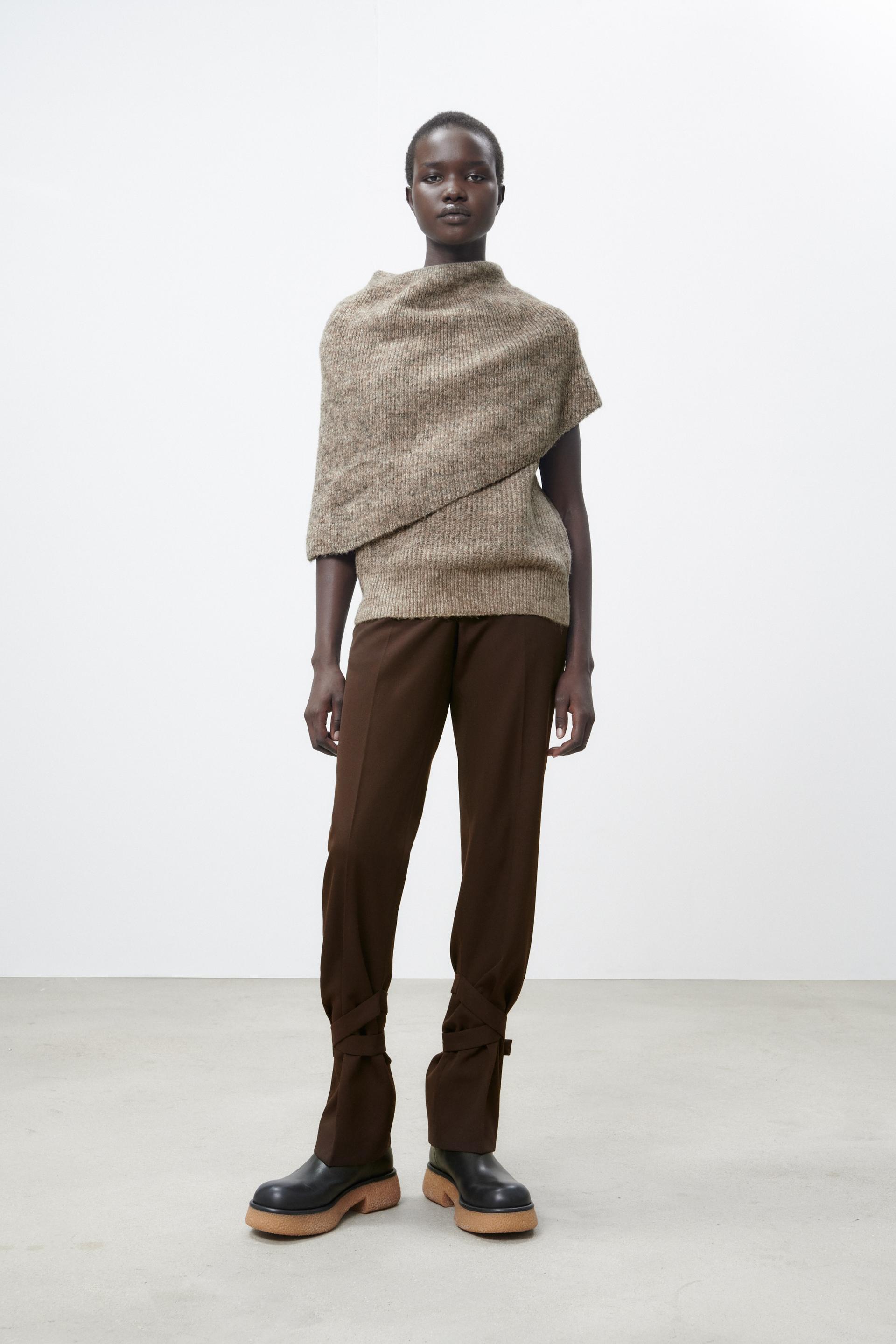 Zara KNIT WRAPAROUND COLLAR VEST 118922053737